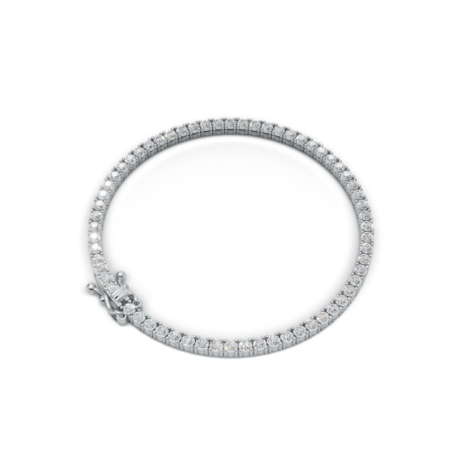 Tennis Bracelet Classic K14 White Gold 3ct