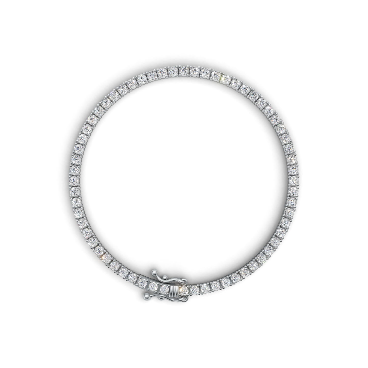 Tennis Bracelet Classic K14 White Gold 3ct