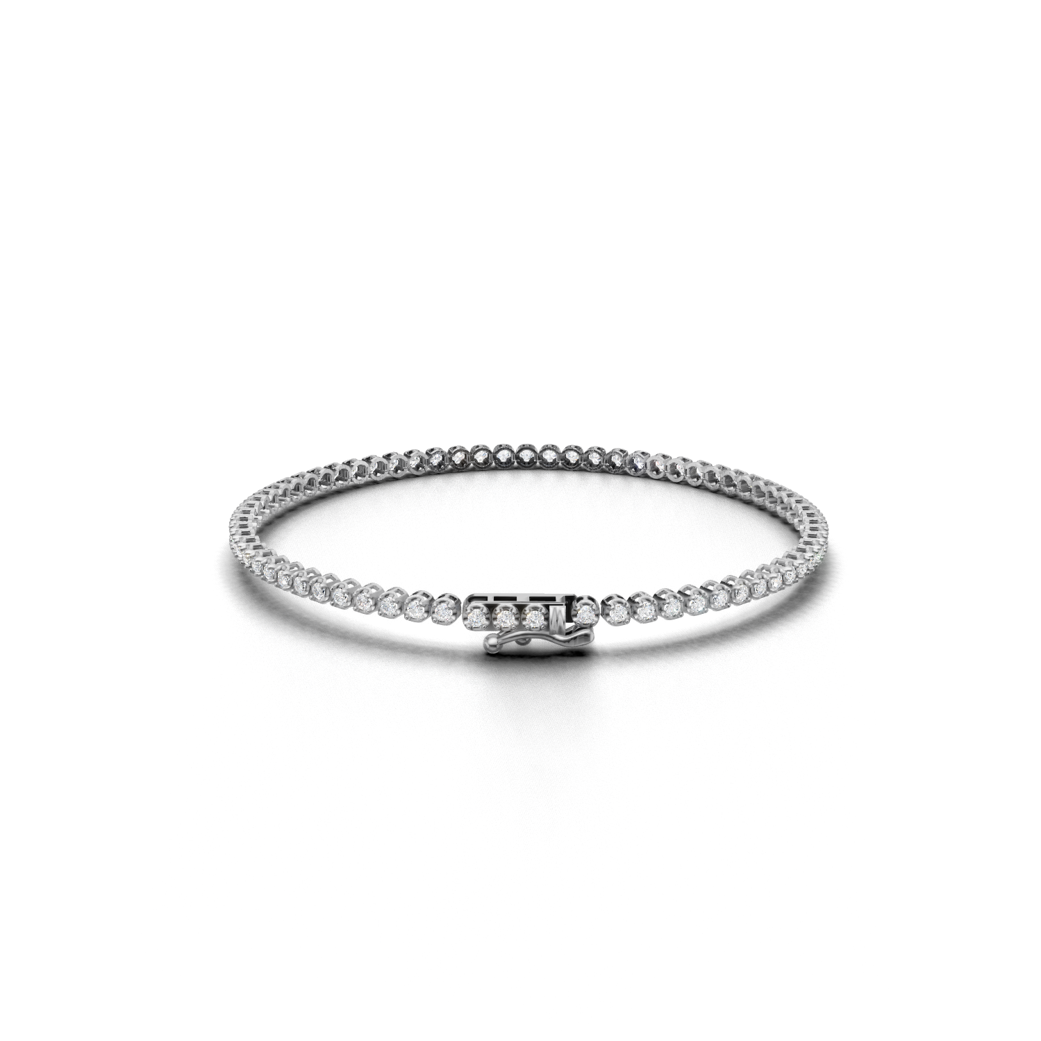 Tennis Bracelet Crown K14 White Gold 1ct