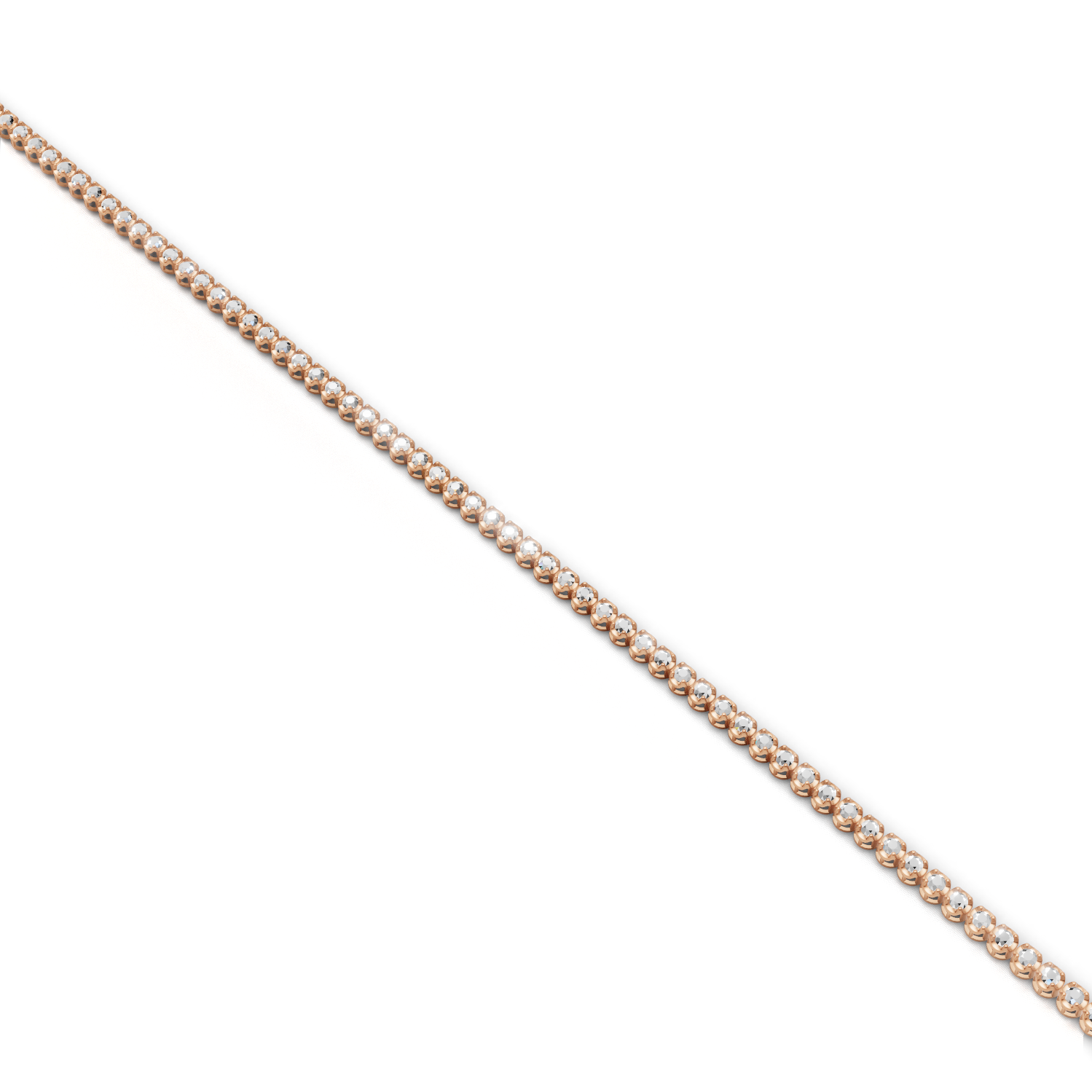Tennis Bracelet Crown K18 Pink Gold 1ct