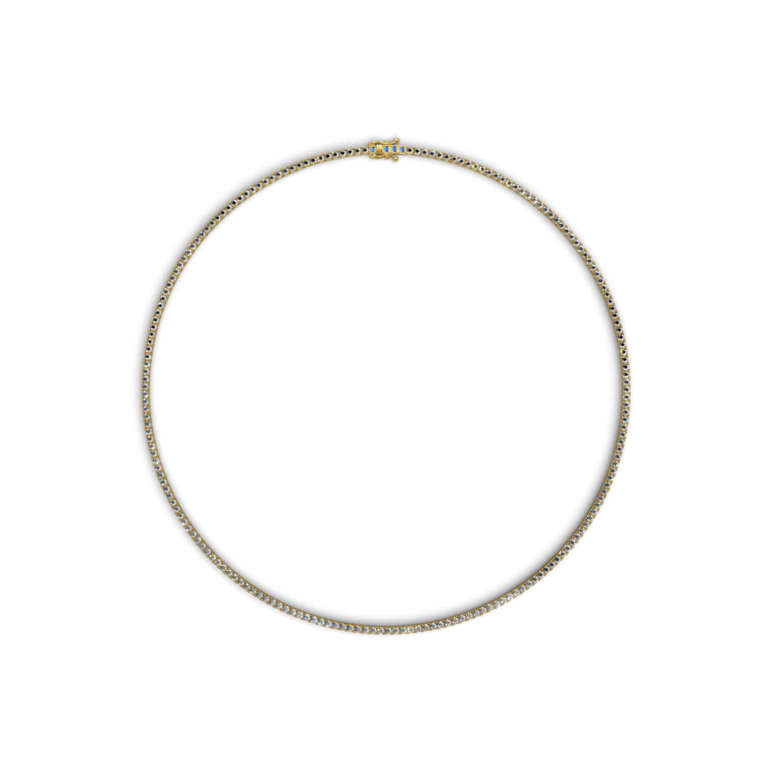 Tennis Necklace 45cm Classic K18 Yellow Gold 3ct