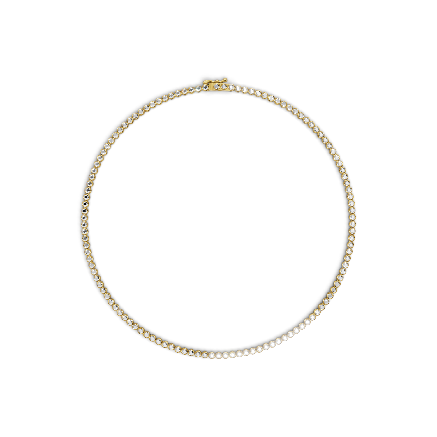 Tennis Necklace 45cm Crown K18 Yellow Gold 5ct