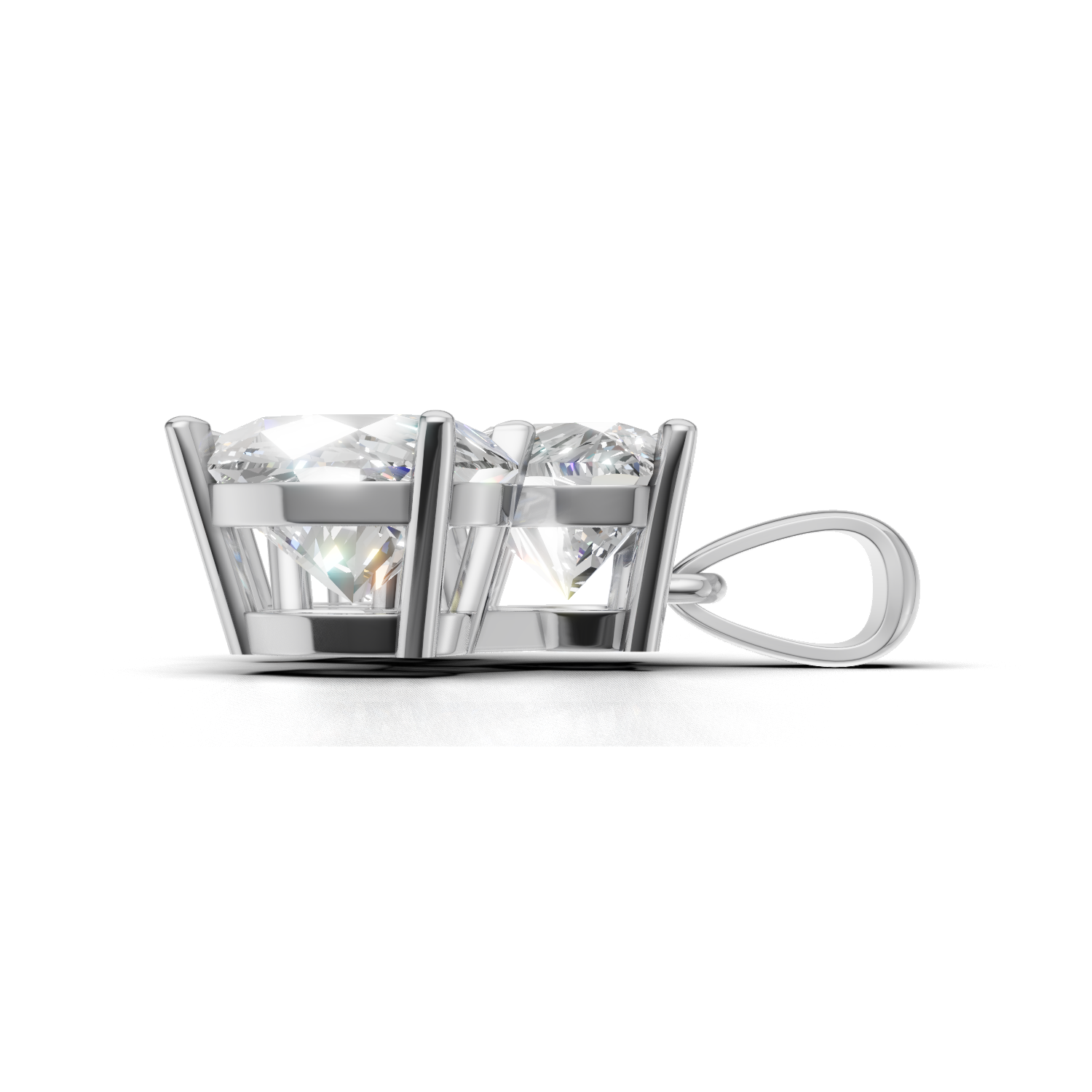 Cluster Pendant Normal 18k White Gold 3ct