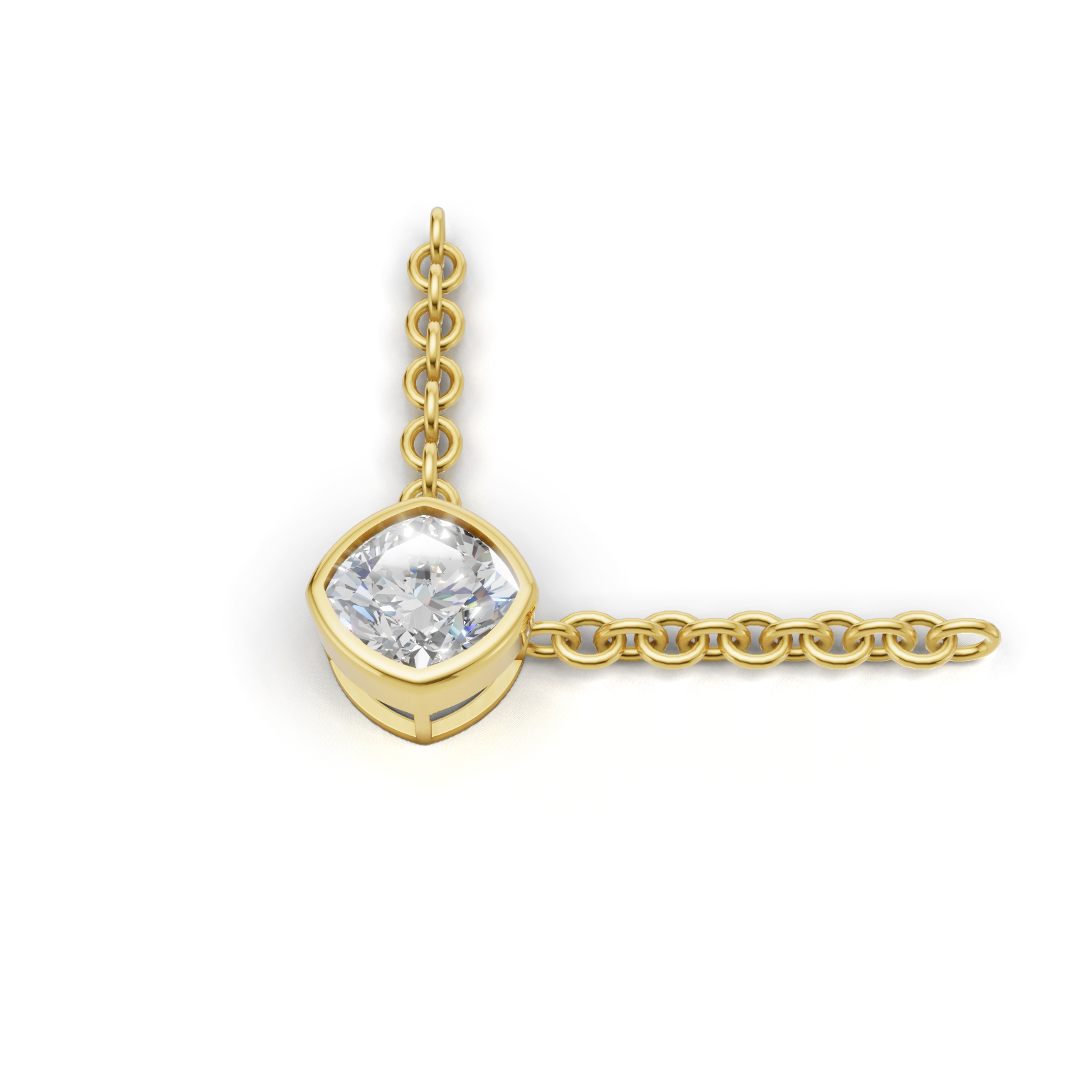 Pendant Cushion Bezel 18k Yellow Gold 1ct