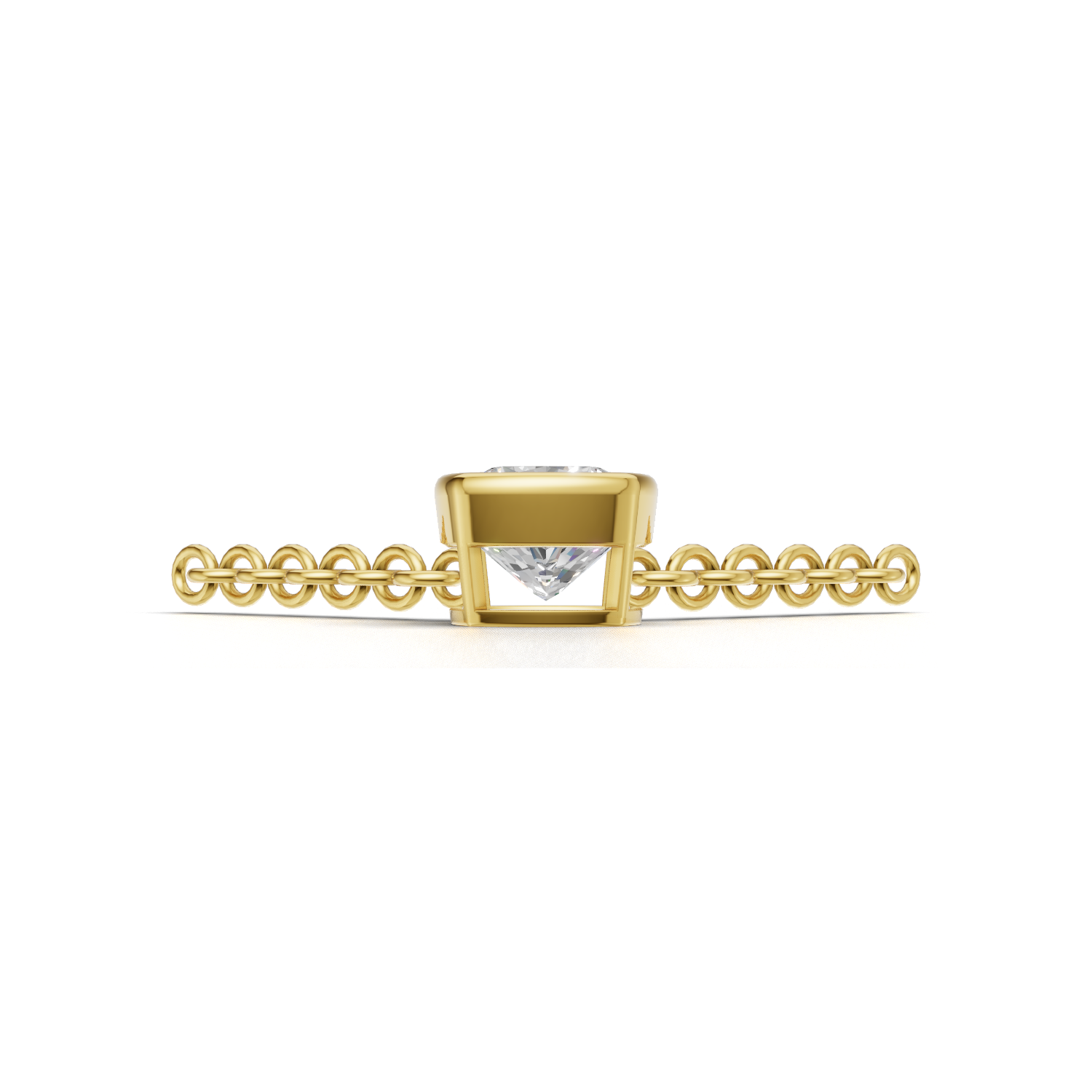 Pendant Cushion Bezel 18k Yellow Gold 1ct