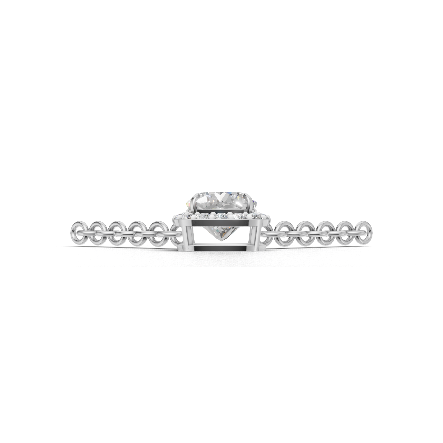 Pendant Cushion Halo 18k White Gold 1ct