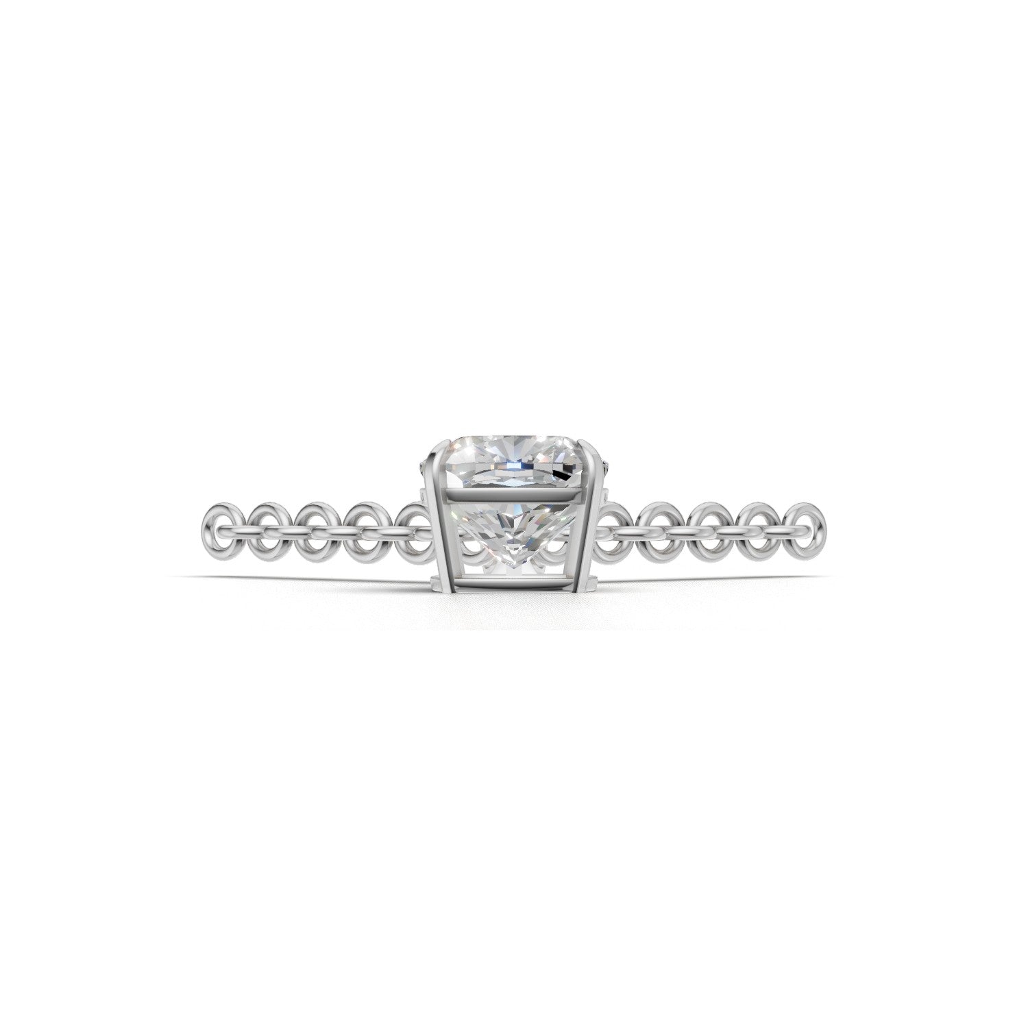 Pendant Cushion Solitaire 18k White Gold 1ct