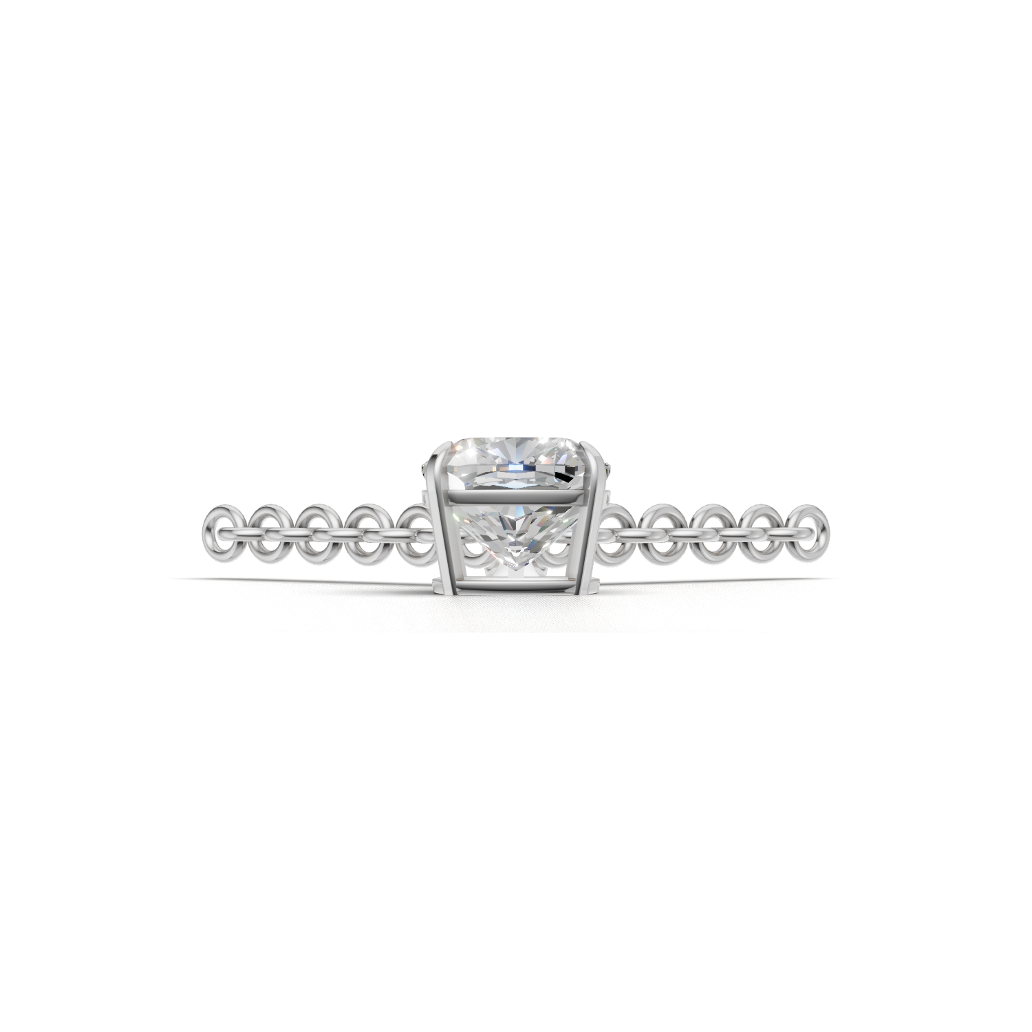 Pendant Cushion Solitaire K18 White Gold 1ct