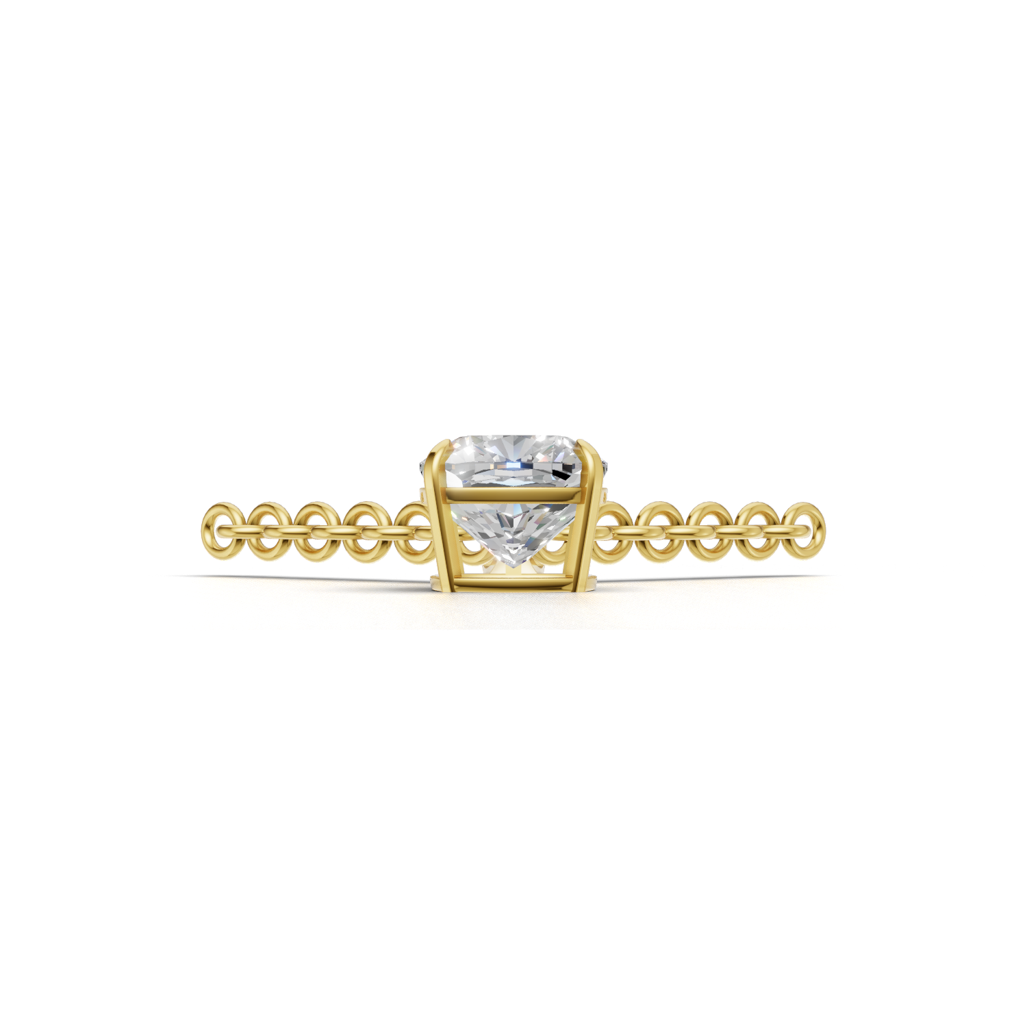 Pendant Cushion Solitaire K18 Yellow Gold 1ct