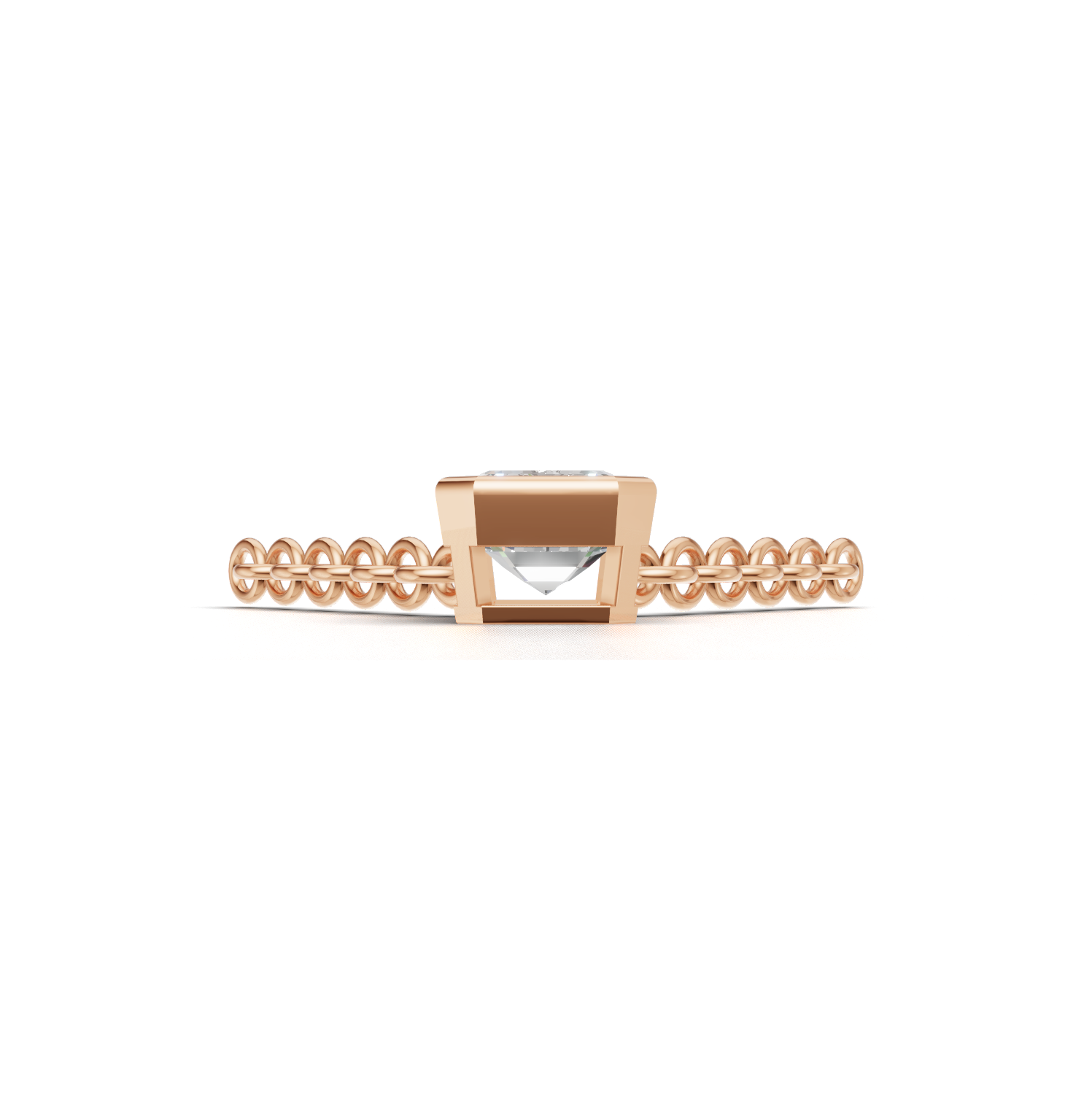 Pendant Emerald Bezel K18 Pink Gold 1ct