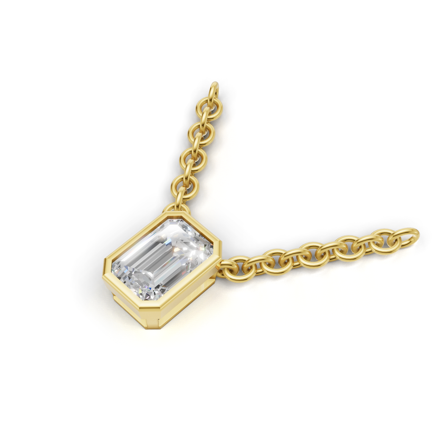 Pendant Emerald Bezel 18k Yellow Gold 1ct