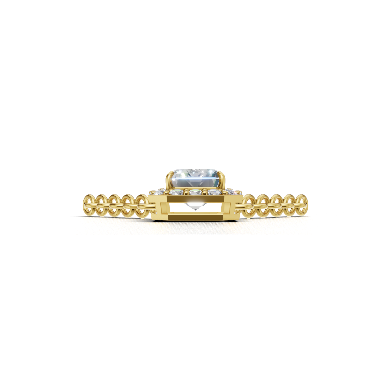 Pendant Emerald Halo 18k Yellow Gold 1ct