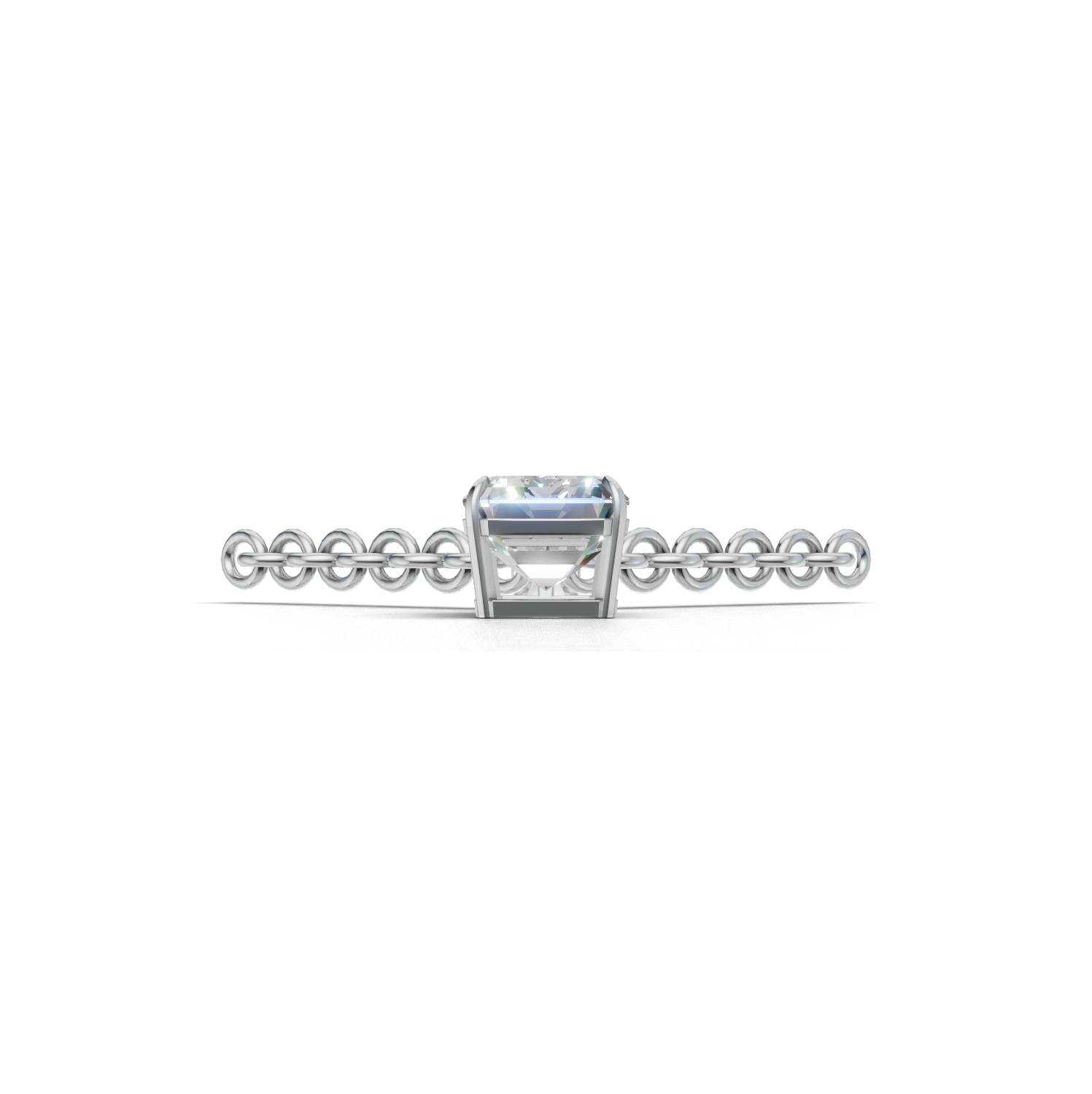 Pendant Emerald Solitaire K14 White Gold 1ct