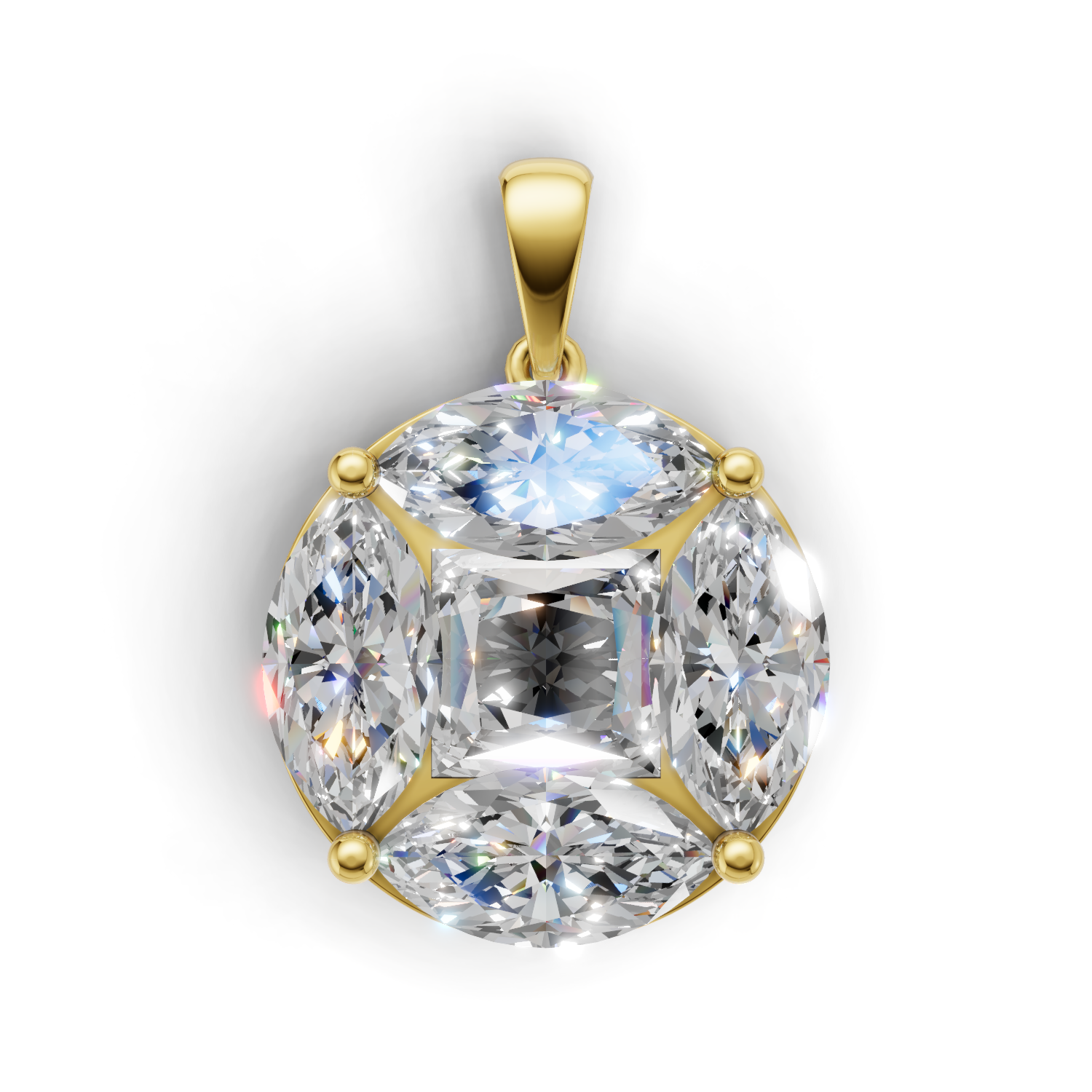 First Gen Pendant Normal 18k Yellow Gold 3ct
