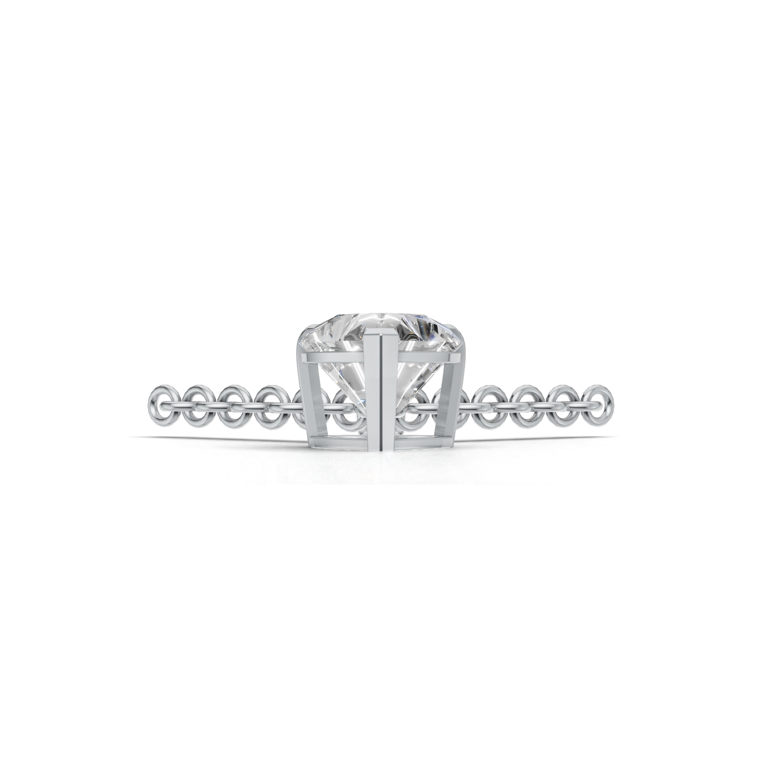 Pendant Heart Solitaire K14 White Gold 1ct