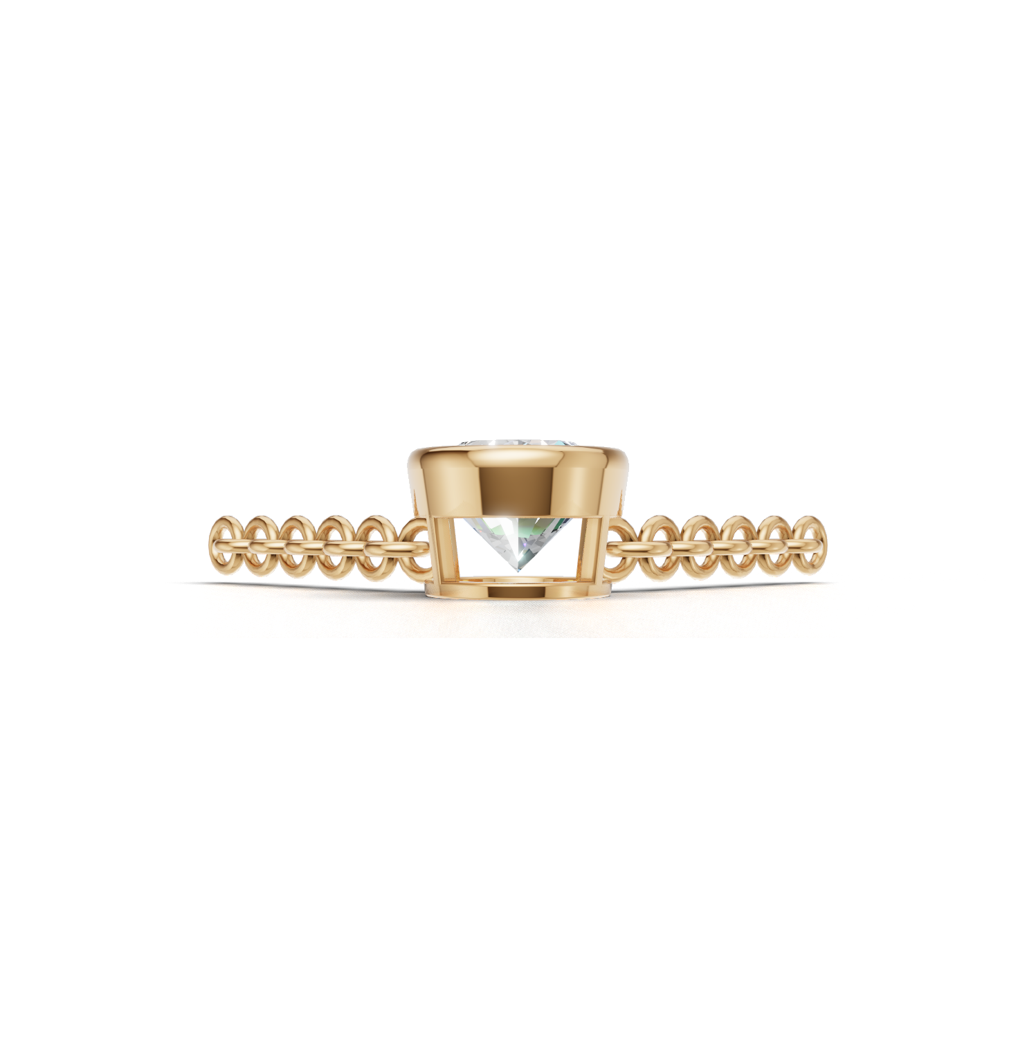 Pendant Oval Bezel K14 Yellow Gold 1ct