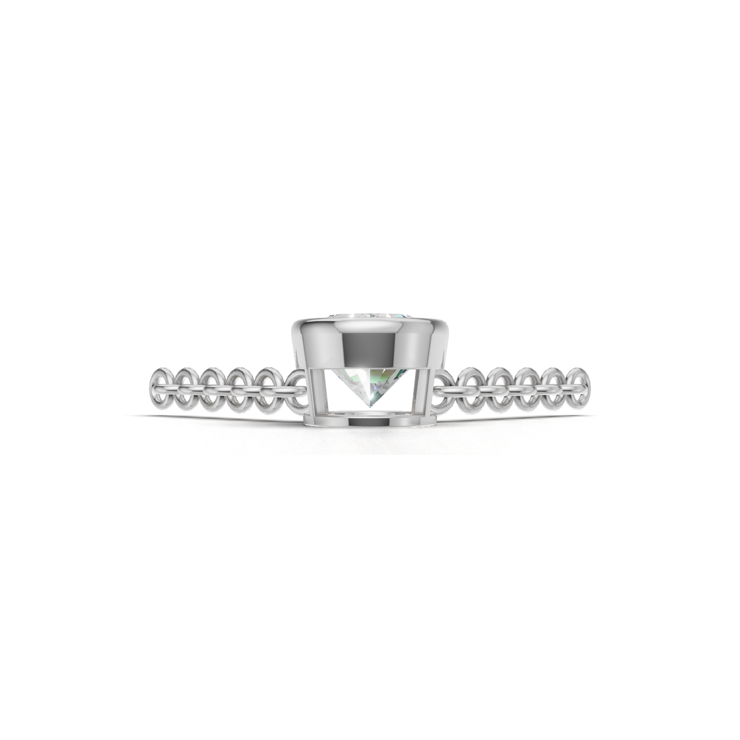 Pendant Oval Bezel 18k White Gold 1ct