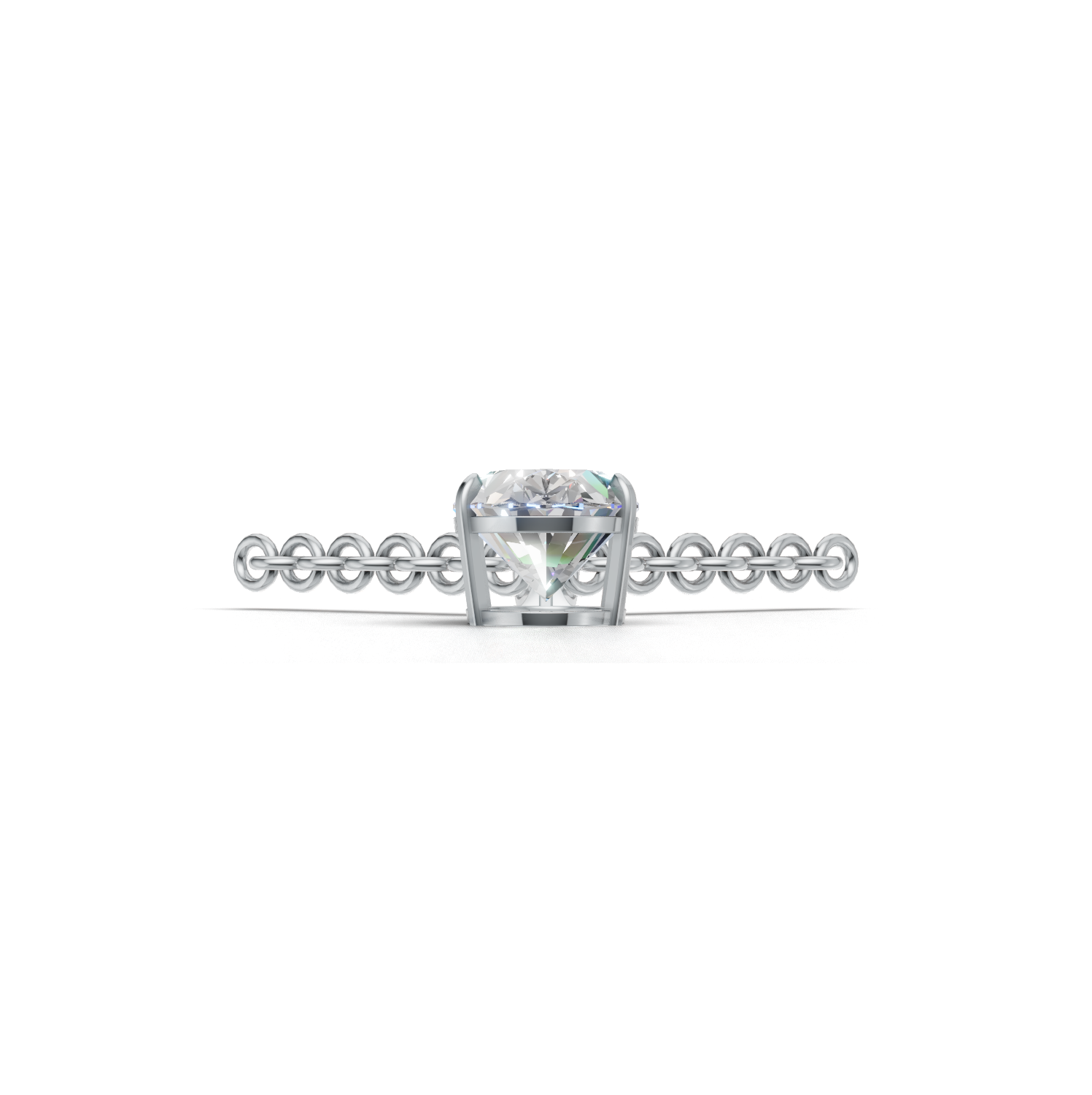 Pendant Oval Solitaire K14 White Gold 1ct