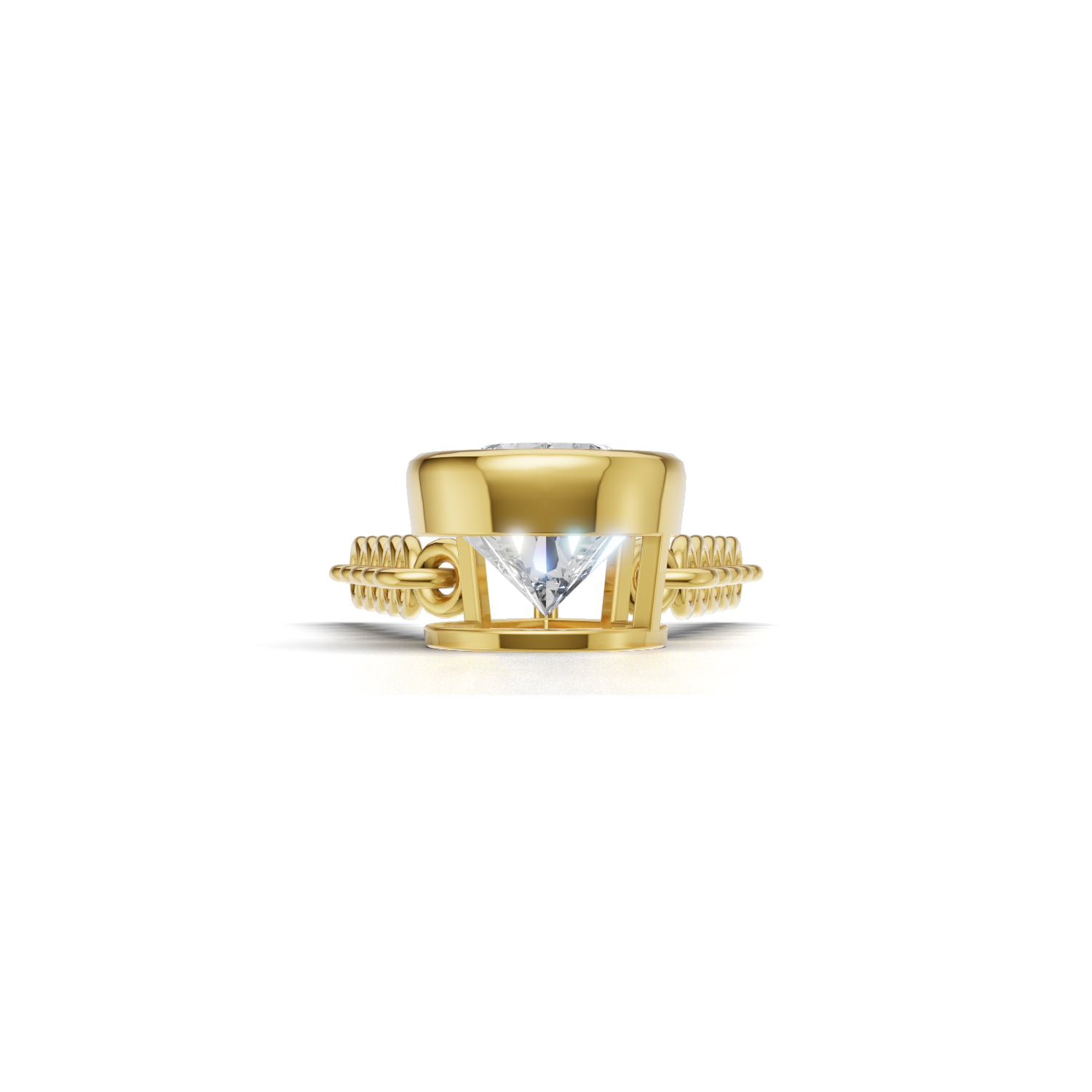 Pendant Pear Bezel 18k Yellow Gold 1ct