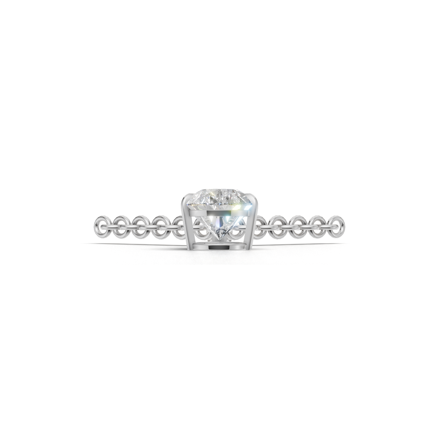 Pendant Pear Solitaire 18k White Gold 1ct