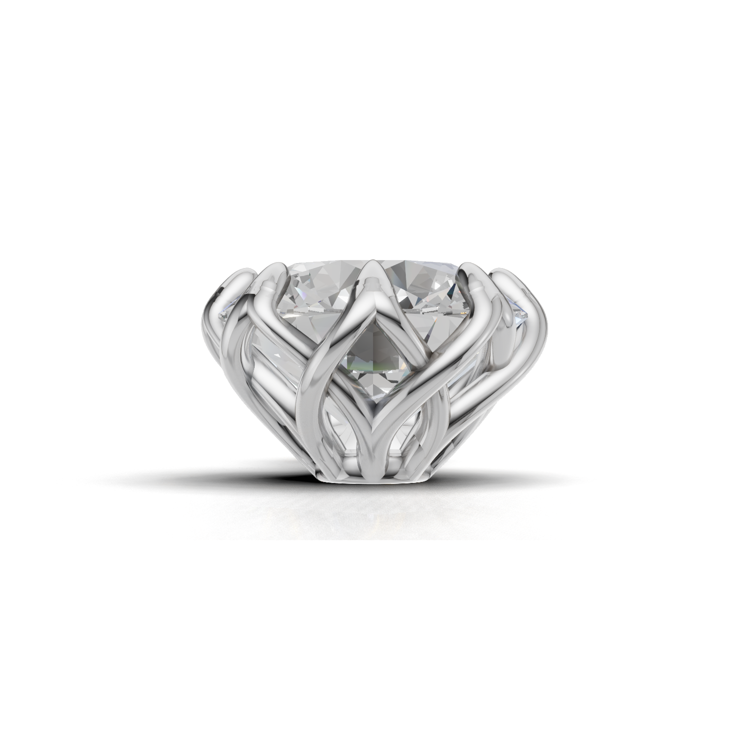 Portuguese Cut Pendant Solitaire 18k White Gold 1ct