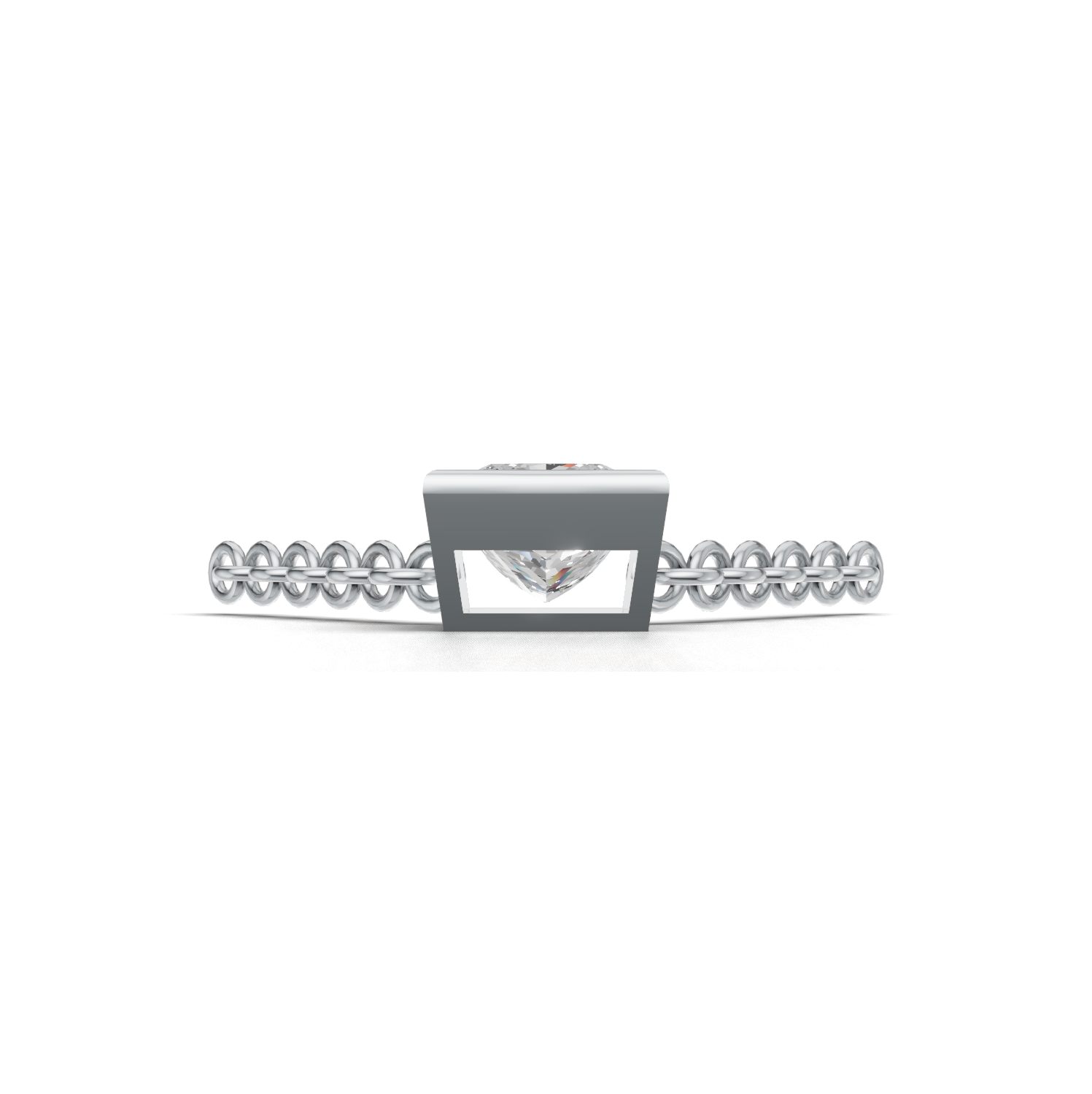Pendant Princess Bezel K14 White Gold 1ct