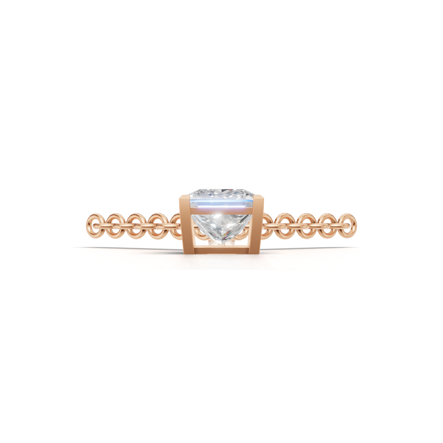 Pendant Princess Solitaire K18 Pink Gold 1ct