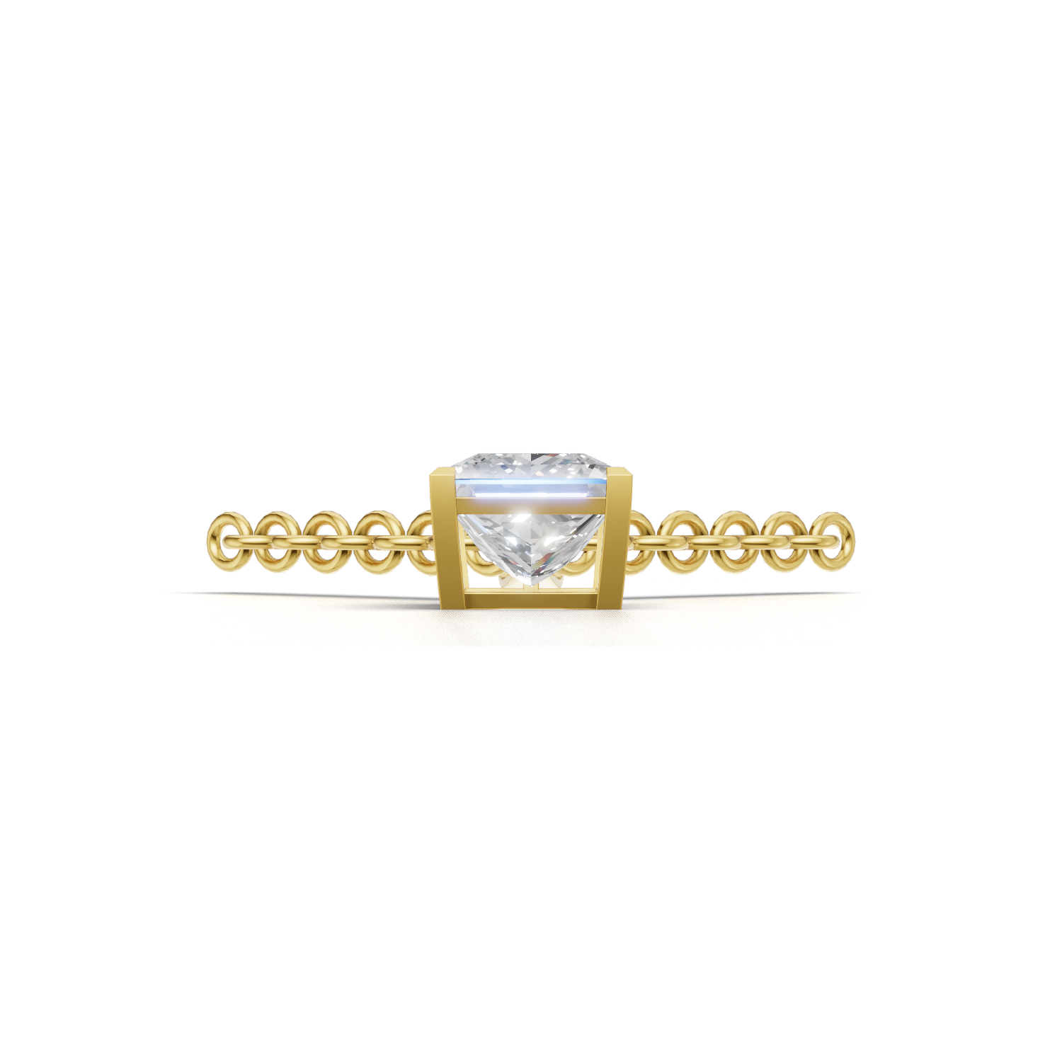 Pendant Princess Solitaire 18k Yellow Gold 1ct