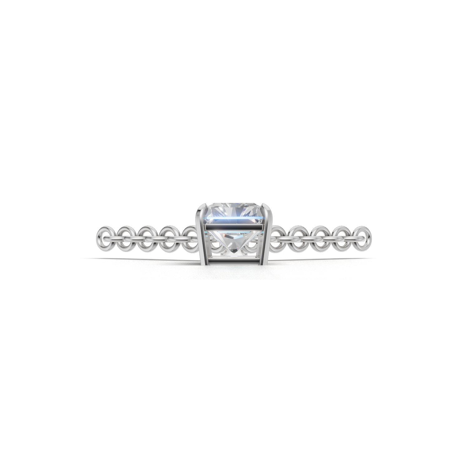 Pendant Radiant Solitaire K18 White Gold 1ct