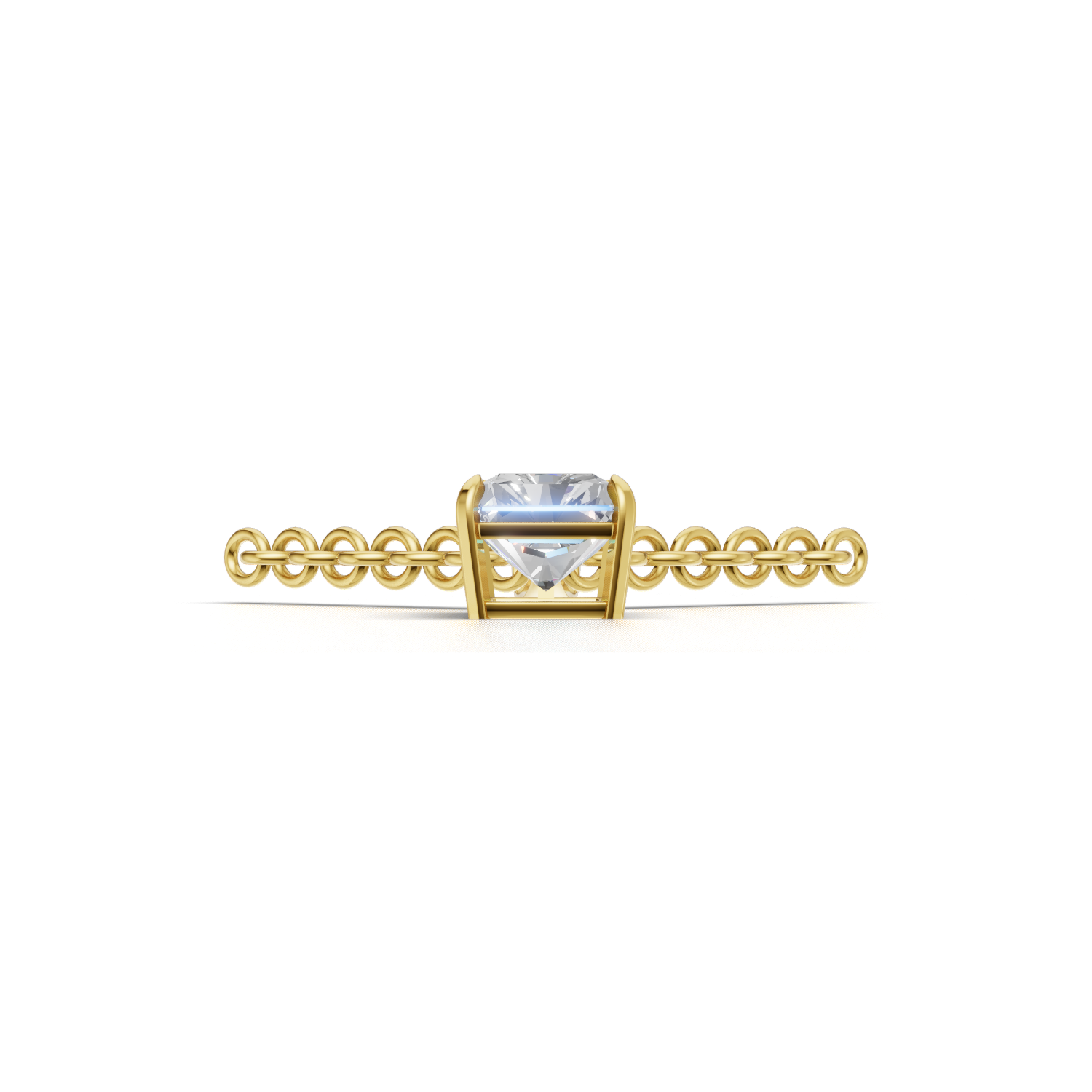Pendant Radiant Solitaire 18k Yellow Gold 1ct