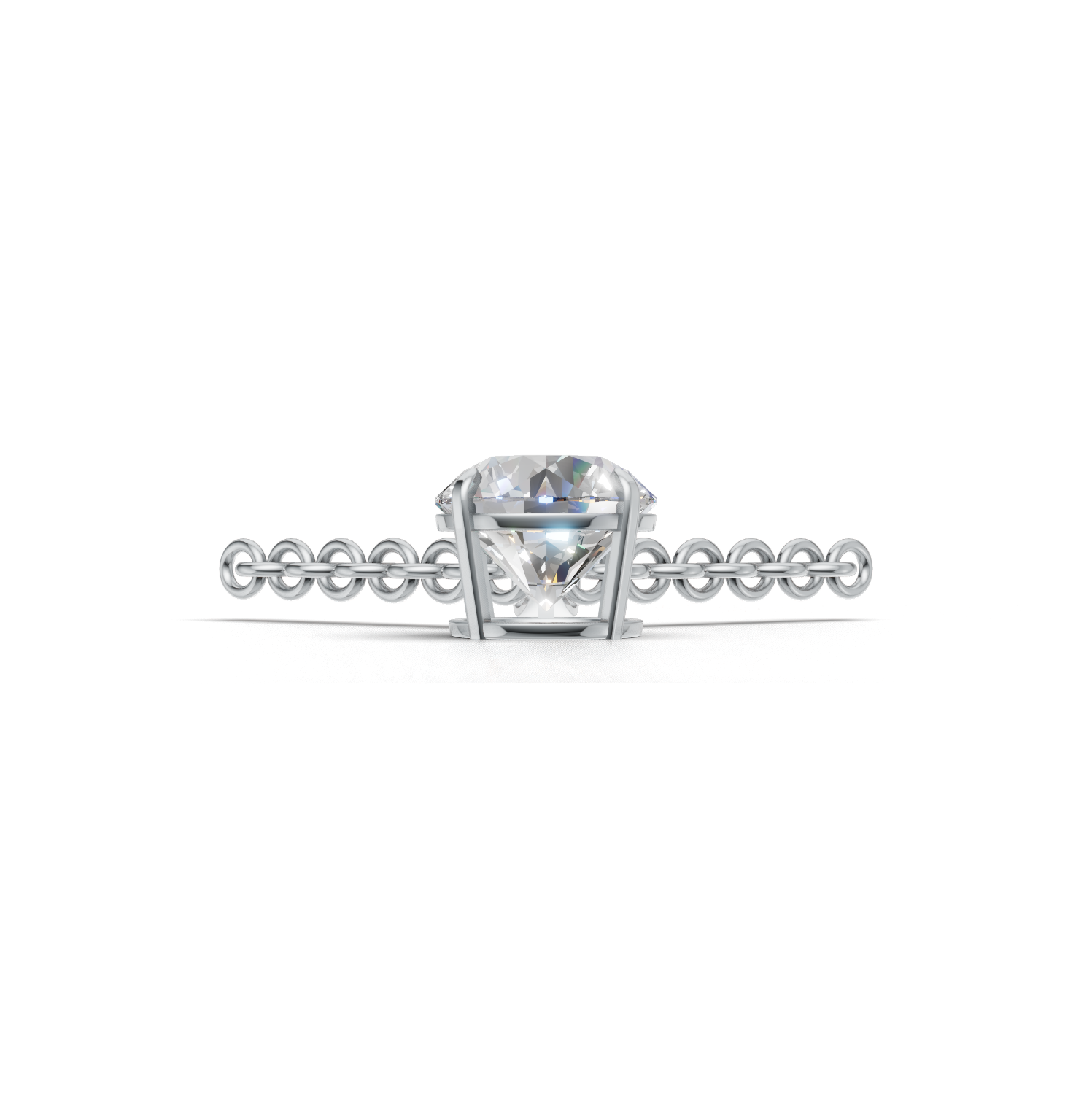 Pendant Round Solitaire K14 White Gold 1ct