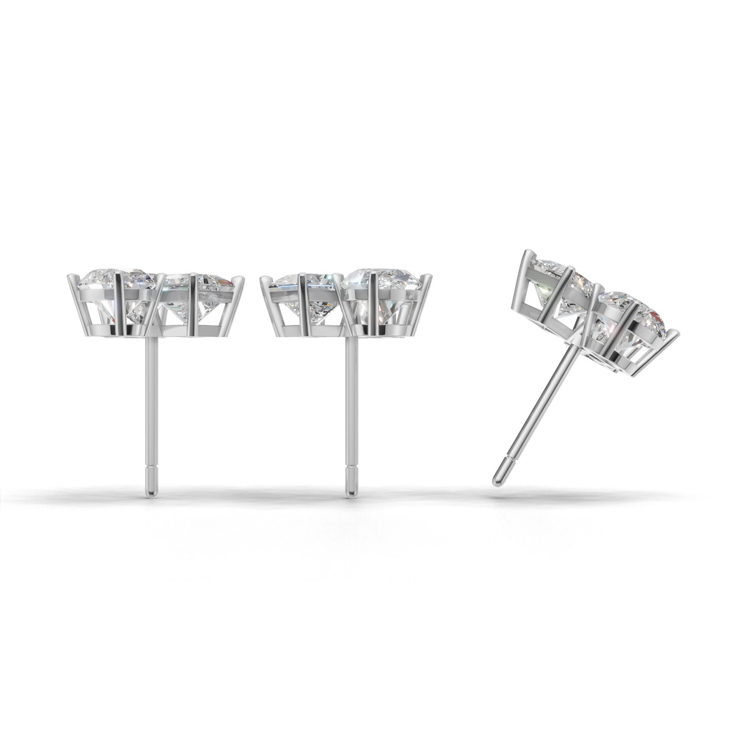 Cluster Pierce Normal 18k White Gold 3ct