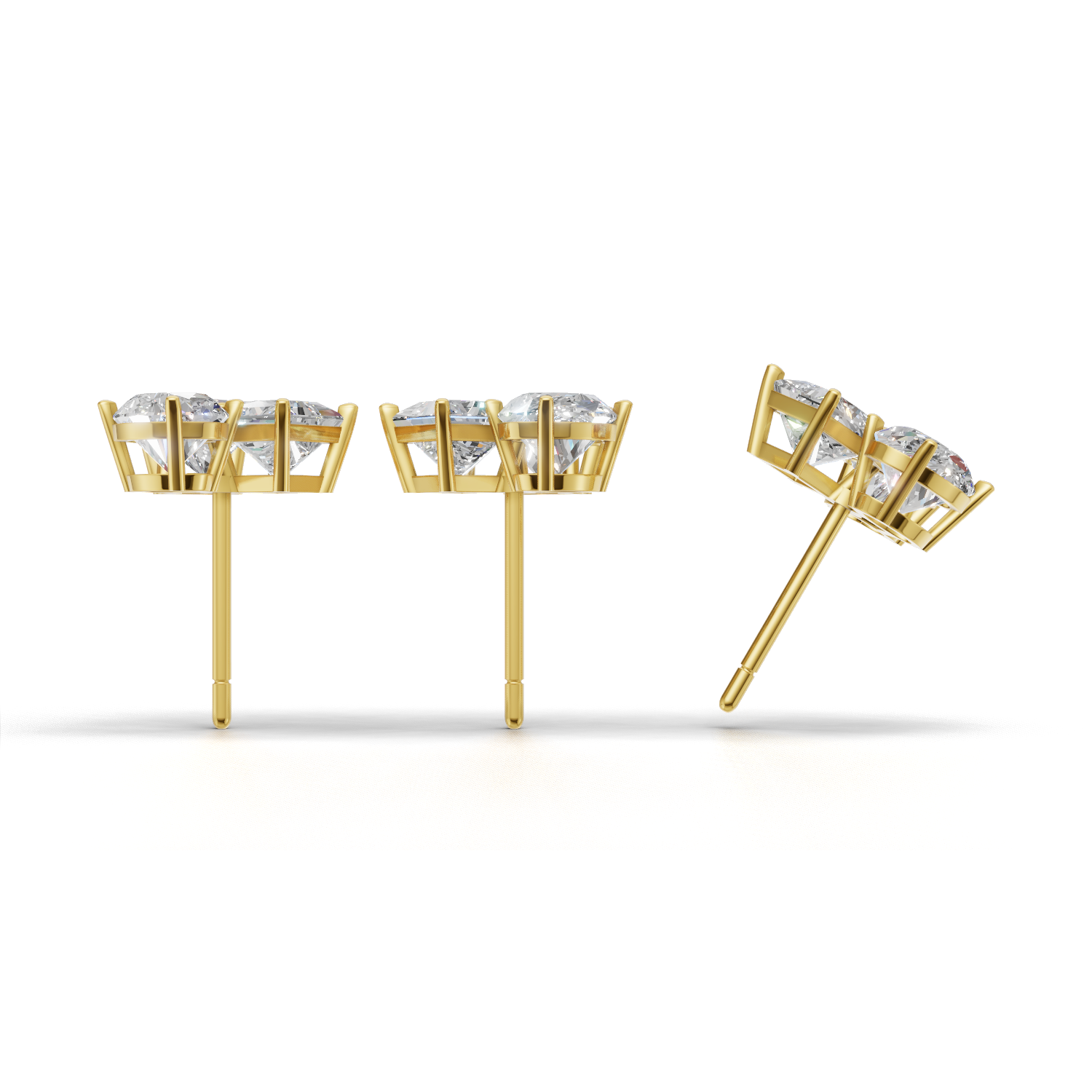 Cluster Pierce Normal 18k Yellow Gold 3ct