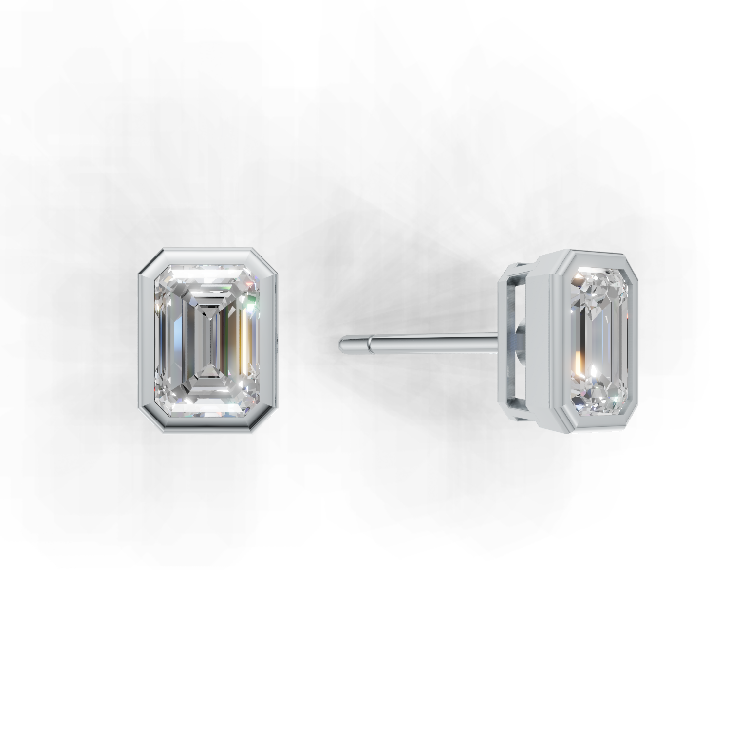 Pierce Emerald Bezel K14 White Gold 1ct