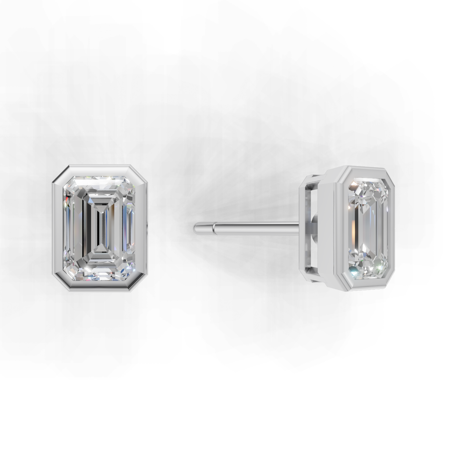 Pierce Emerald Bezel 18k White Gold 1ct