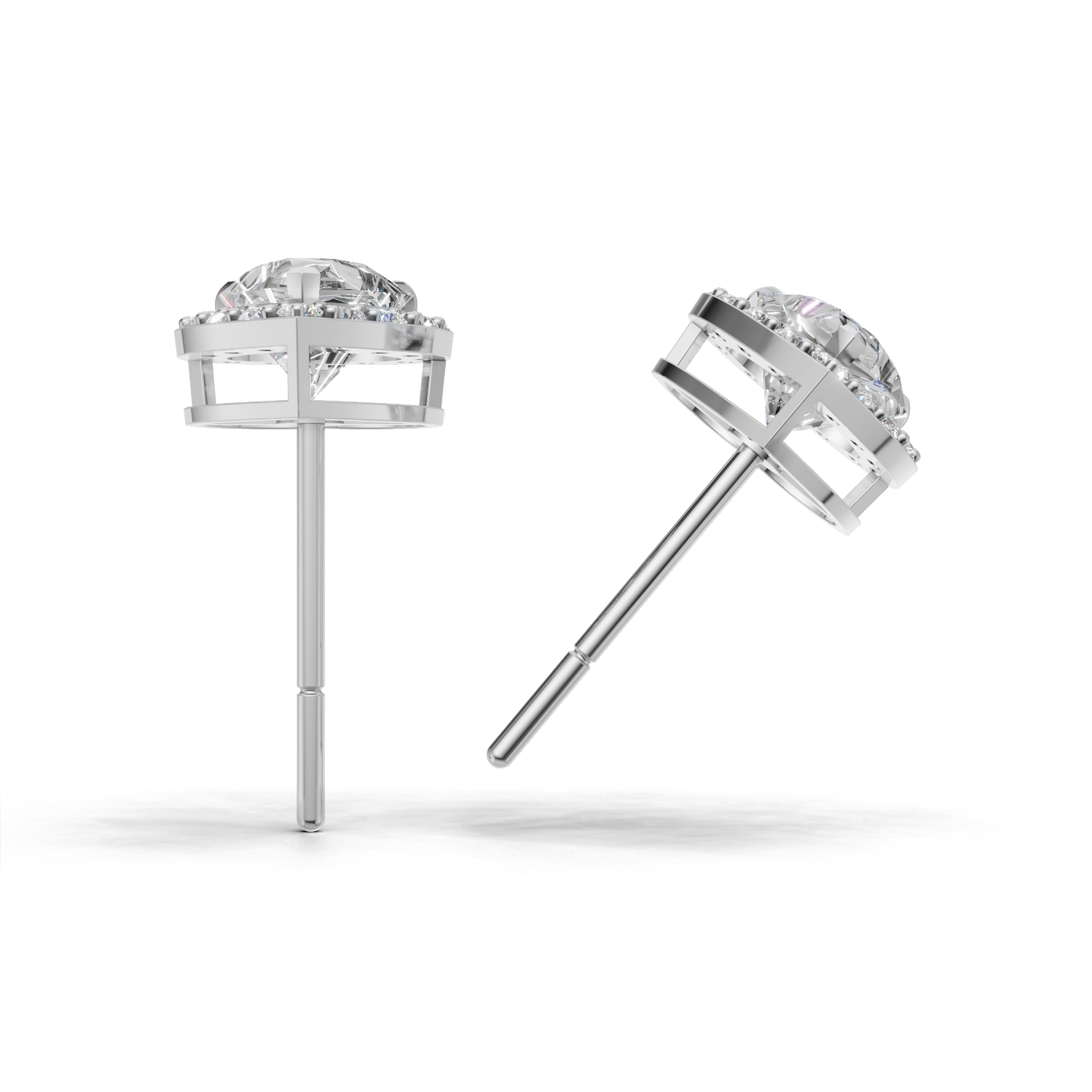Pierce Heart Halo 18k White Gold 1ct