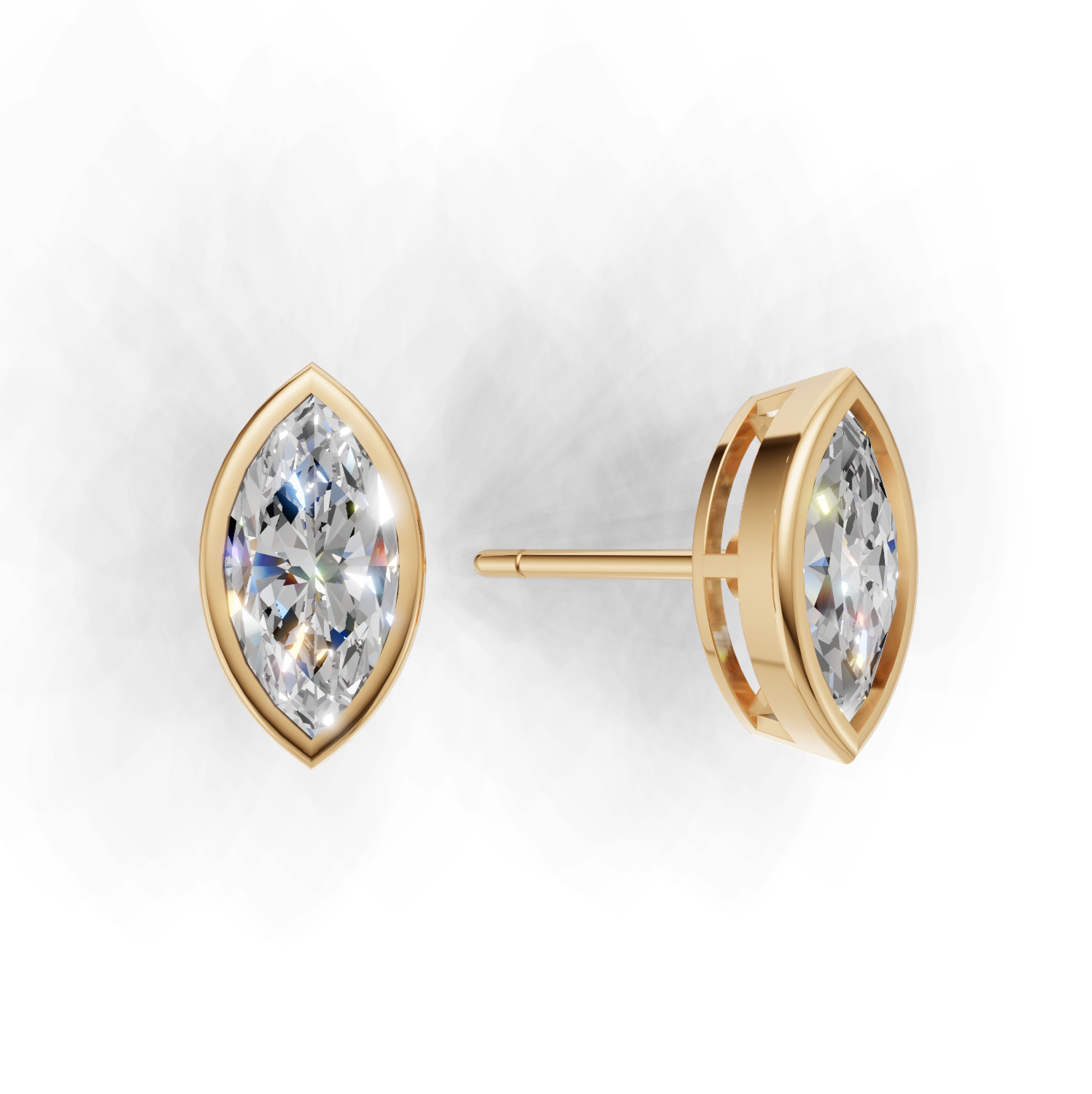 Pierce Marquise Bezel K14 Yellow Gold 1ct
