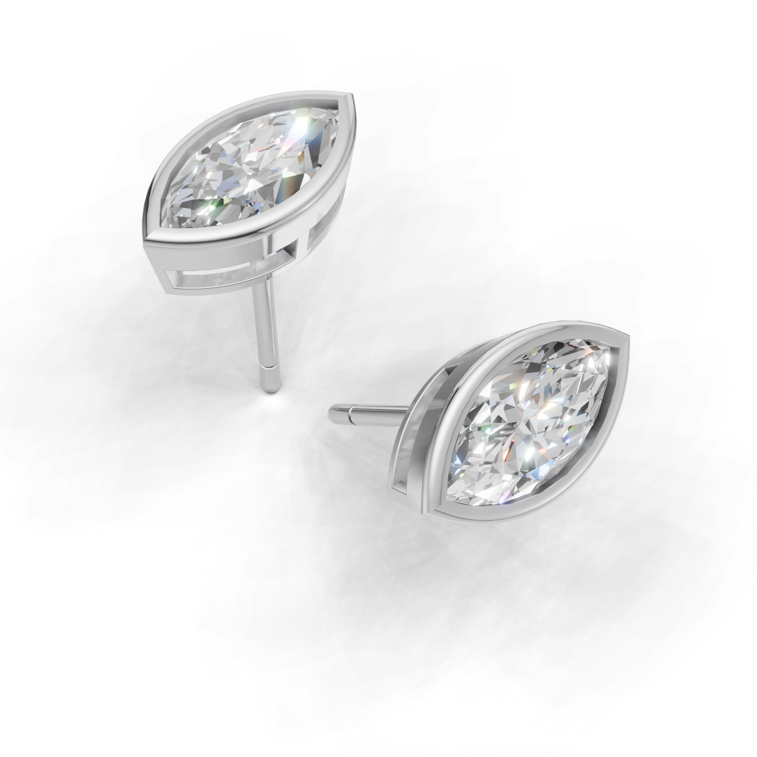 Pierce Marquise Bezel 18k White Gold 1ct
