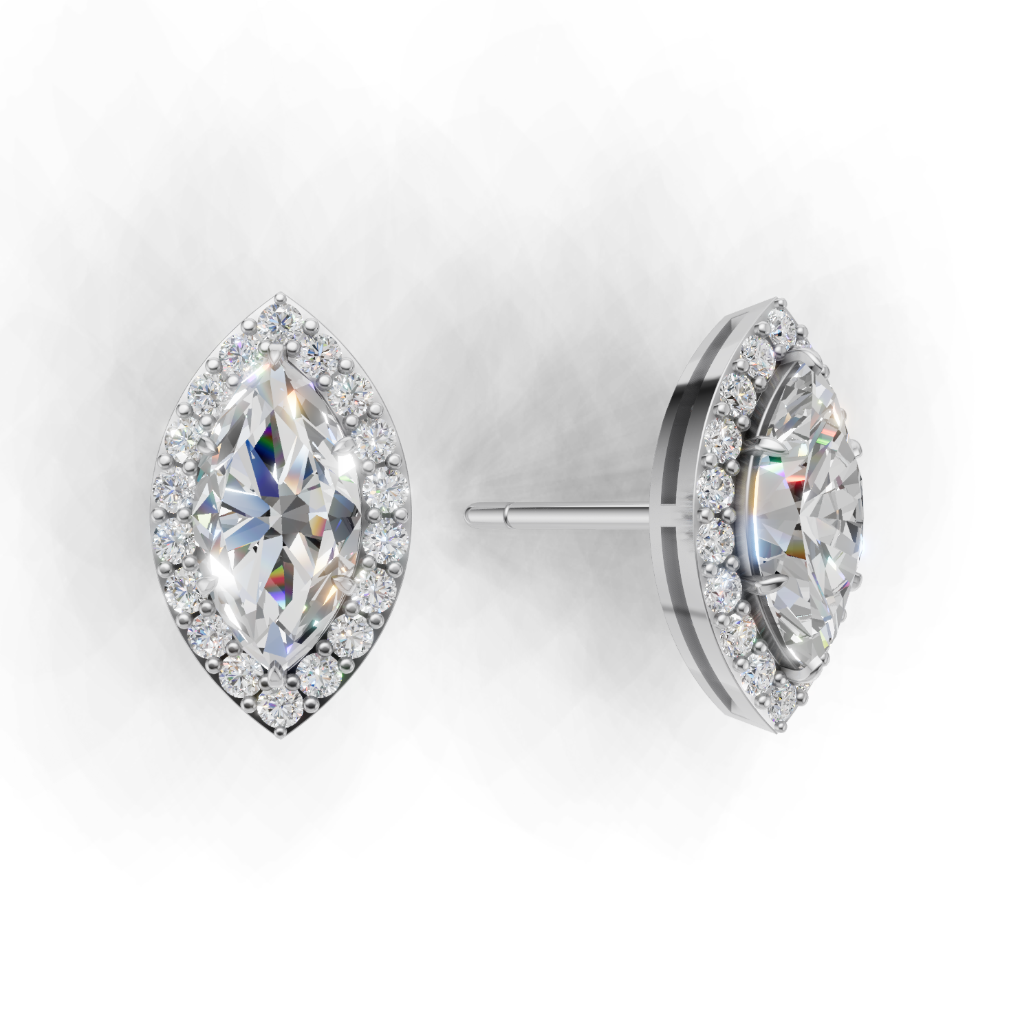 Pierce Marquise Halo 18k White Gold 1ct