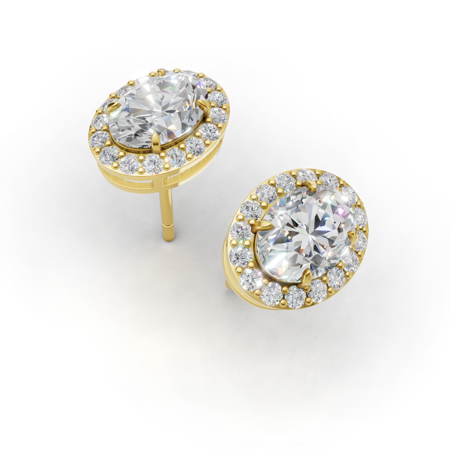 Pierce Oval Halo 18k Yellow Gold 1ct