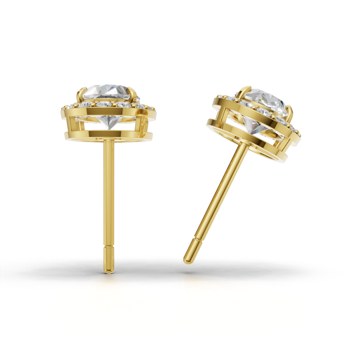 Pierce Oval Halo 18k Yellow Gold 1ct