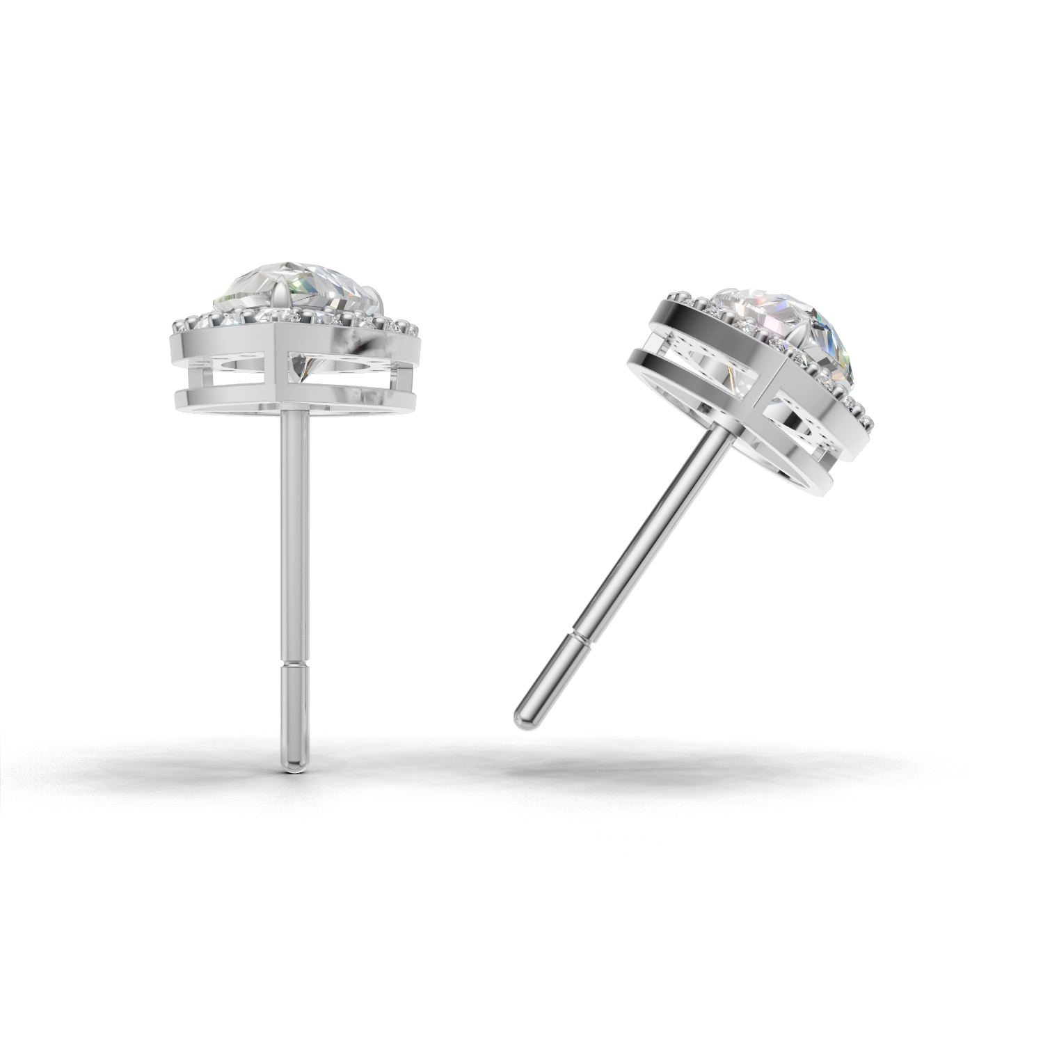 Pierce Pear Halo 18k White Gold 1ct