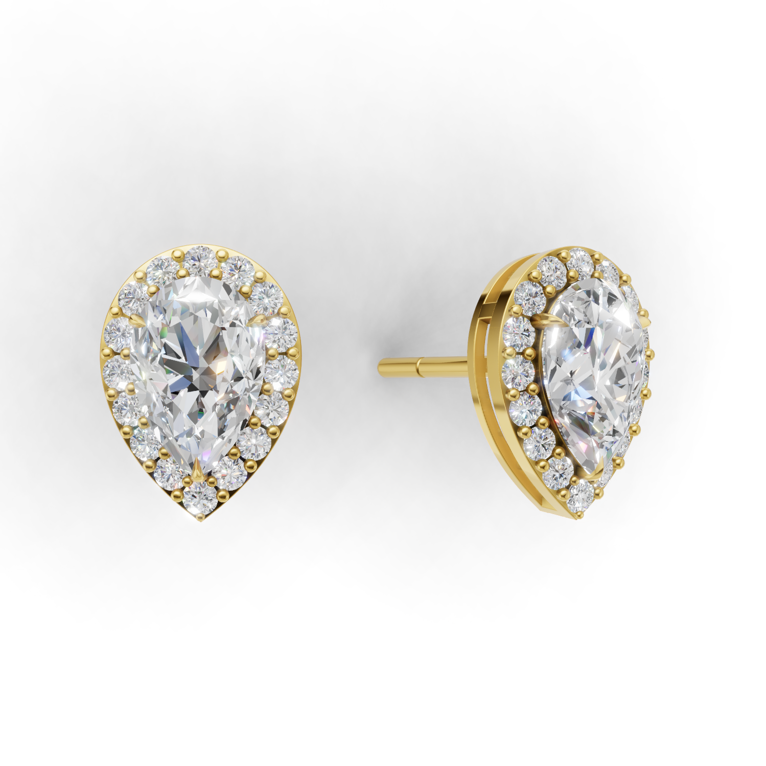 Pierce Pear Halo K18 Yellow Gold 1ct