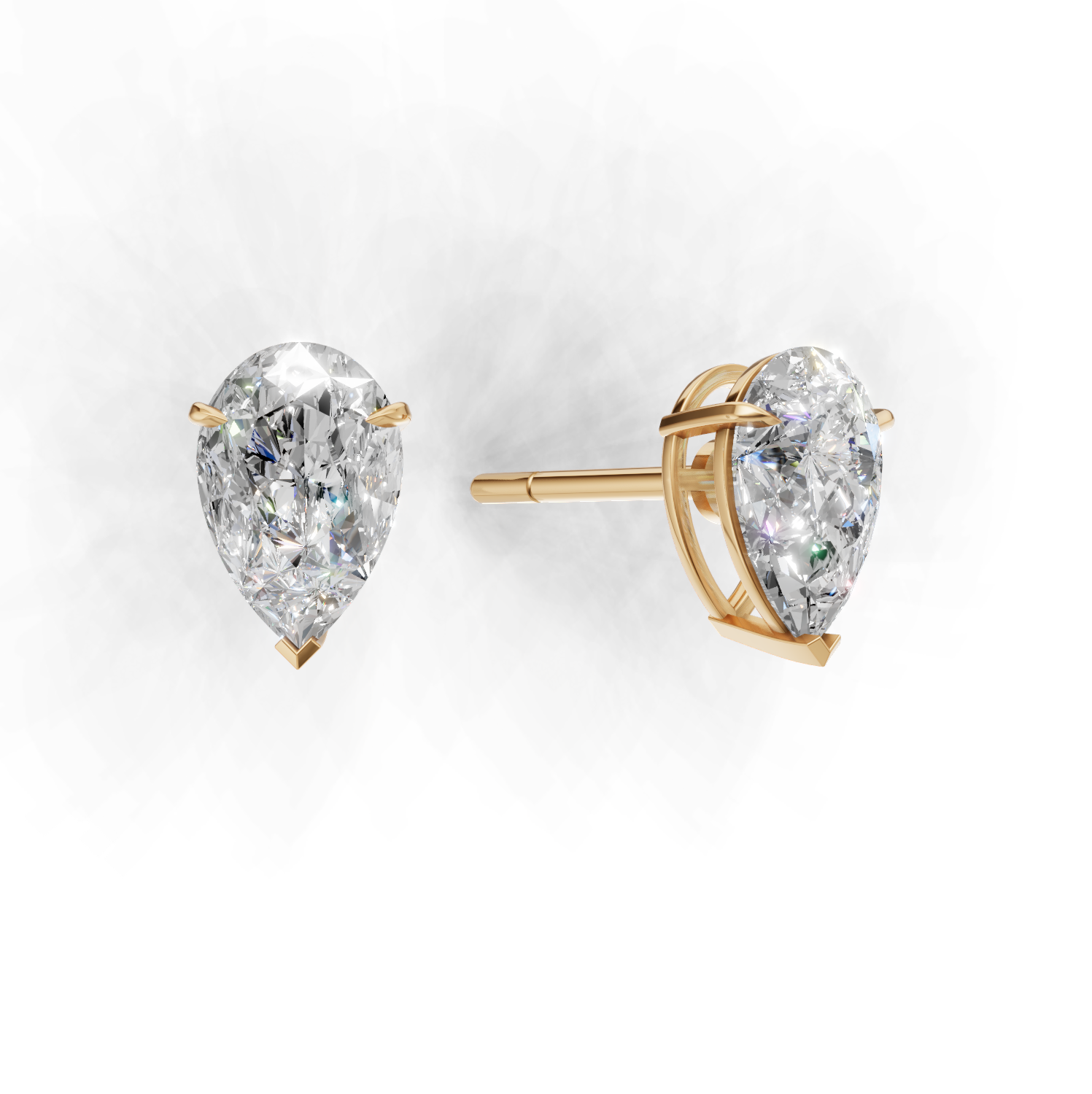Pierce Pear Solitaire K14 Yellow Gold 1ct