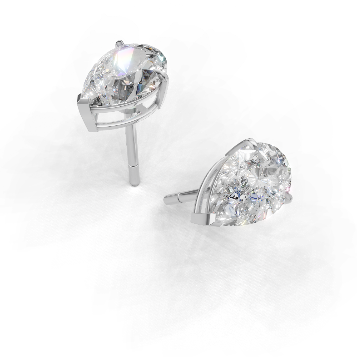 Pierce Pear Solitaire 18k White Gold 1ct
