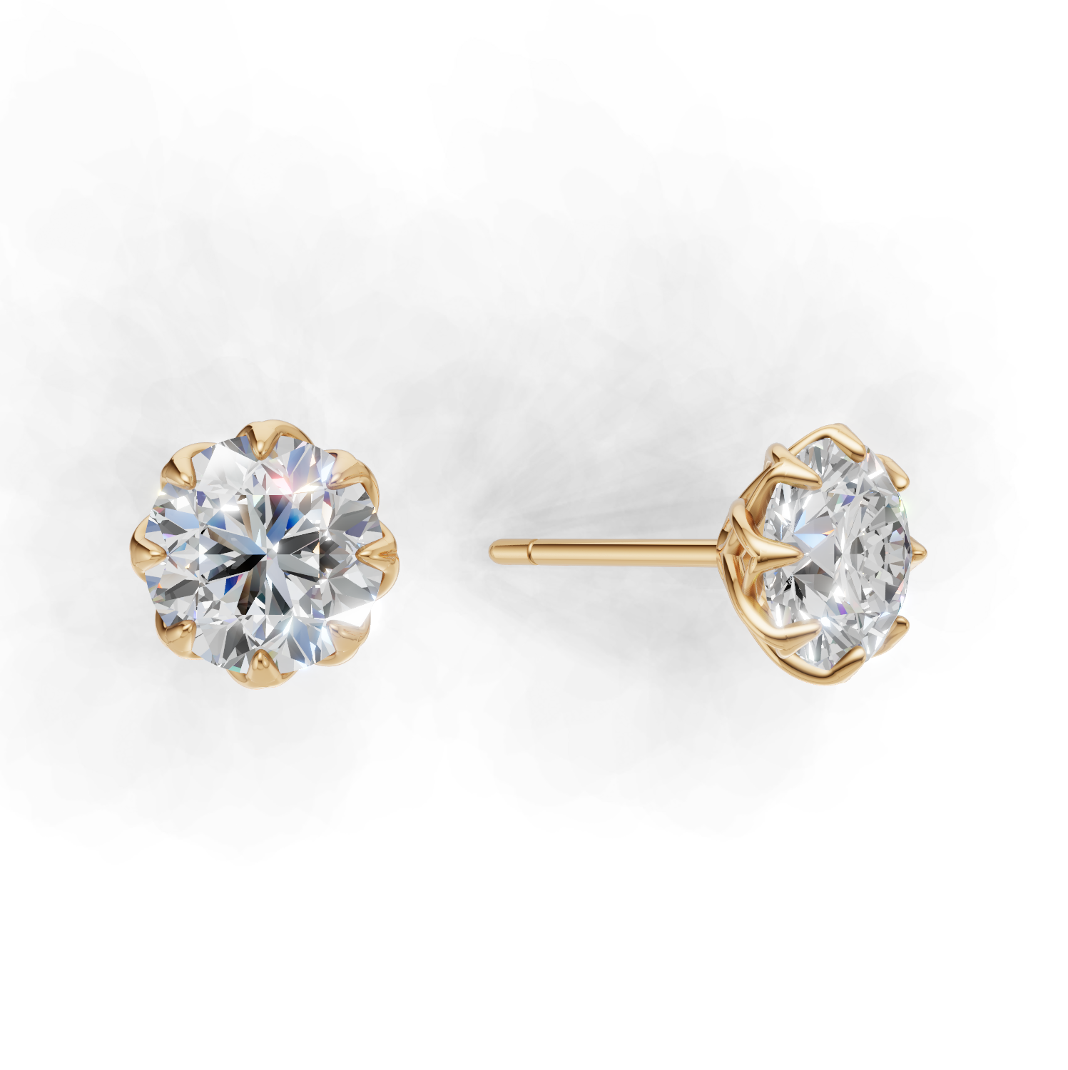 Portuguese Cut Pierce Solitaire K14 Yellow Gold 2ct