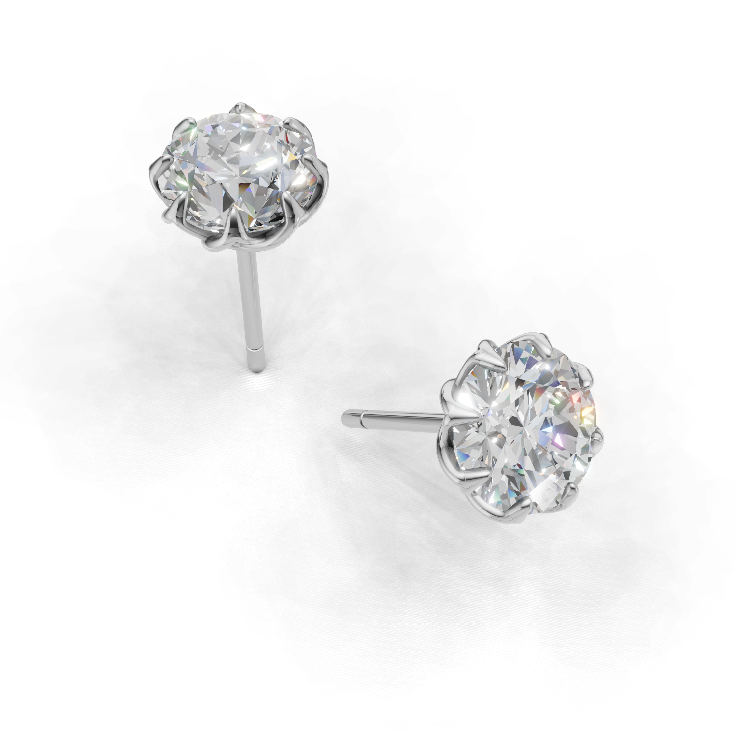 Portuguese Cut Pierce Solitaire 18k White Gold 2ct