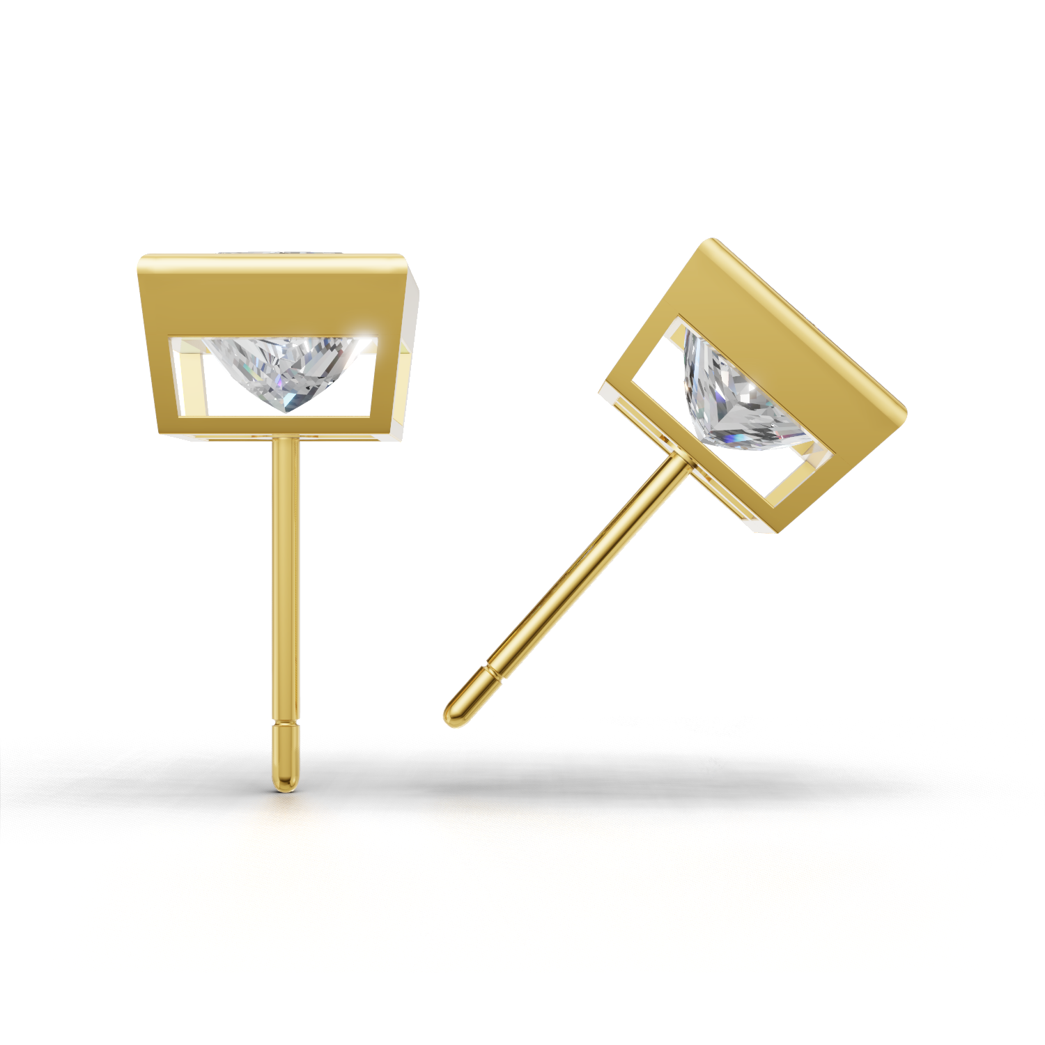 Pierce Princess Bezel K18 Yellow Gold 1ct