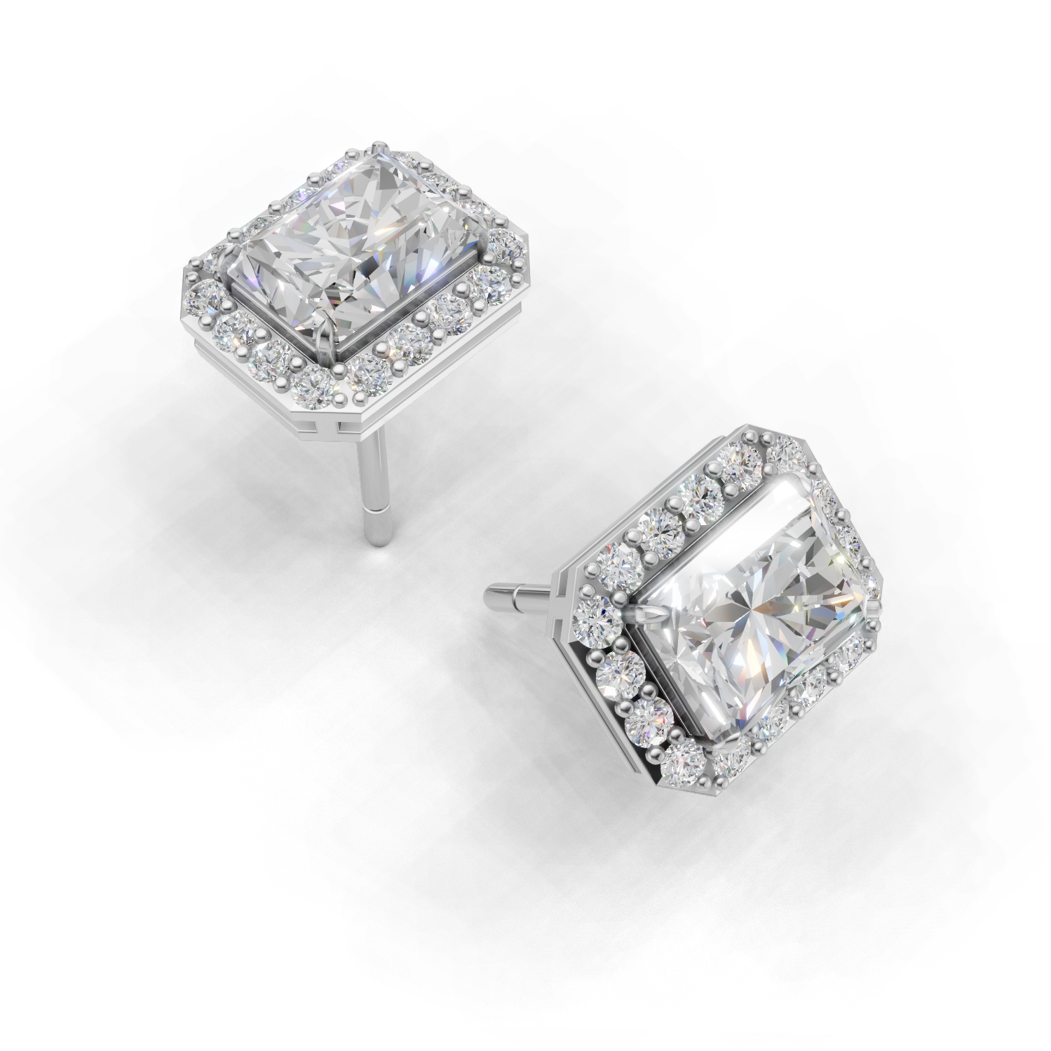 Pierce Radiant Halo 18k White Gold 1ct