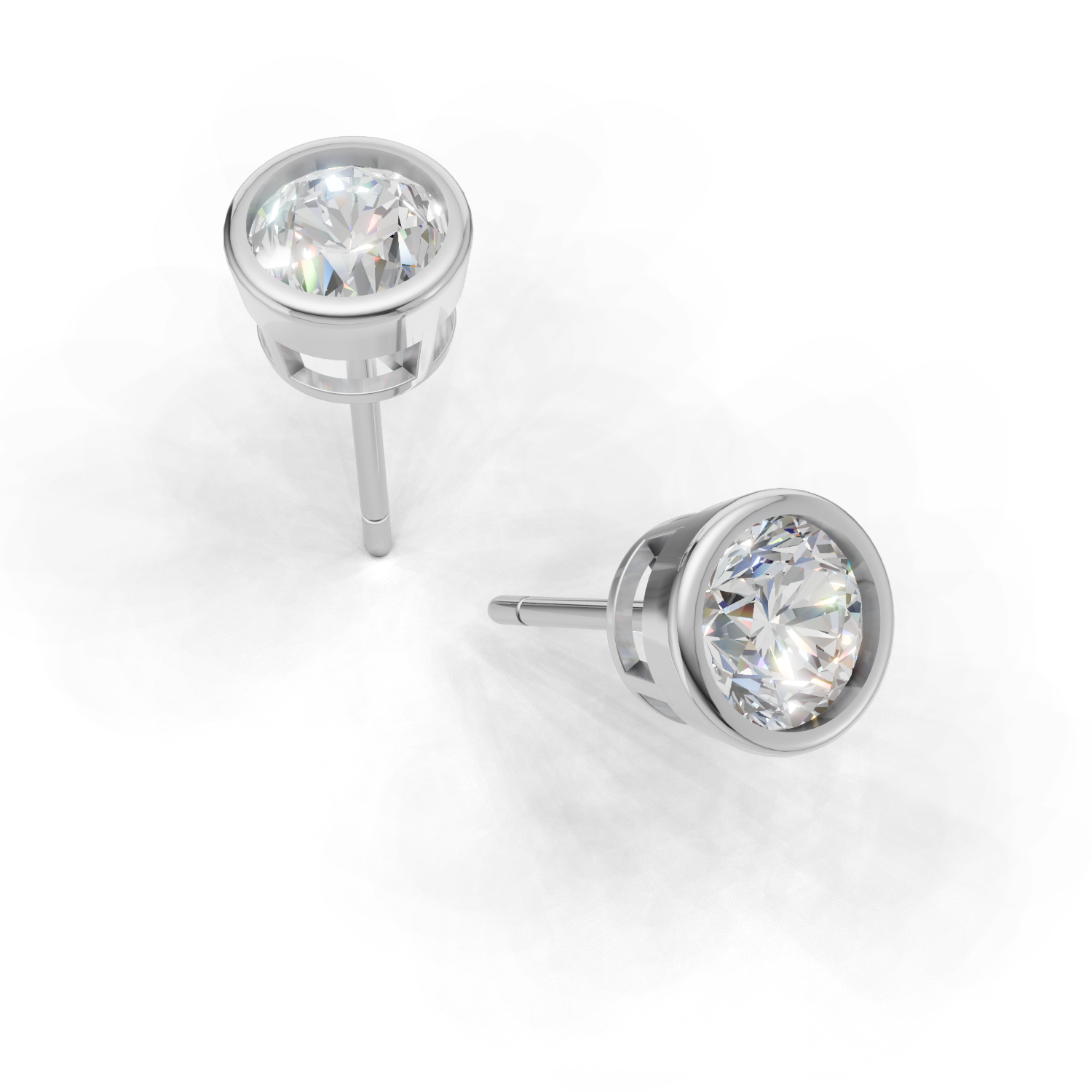 Pierce Round Bezel 18k White Gold 1ct
